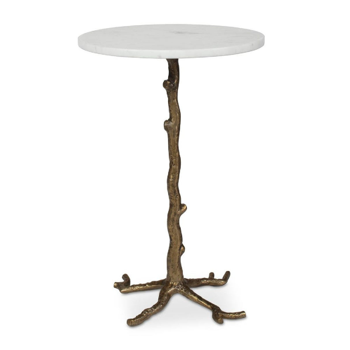 Round White Marble Accent Table by Uttermost Calais, alternate view 4