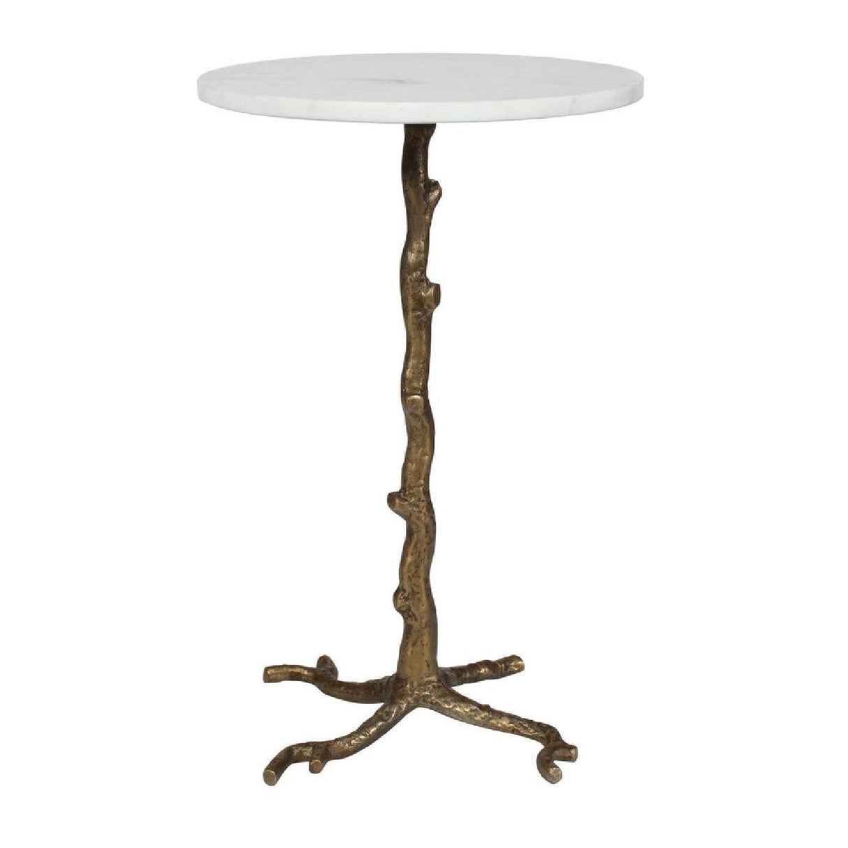 Round White Marble Accent Table by Uttermost Calais, alternate view 3