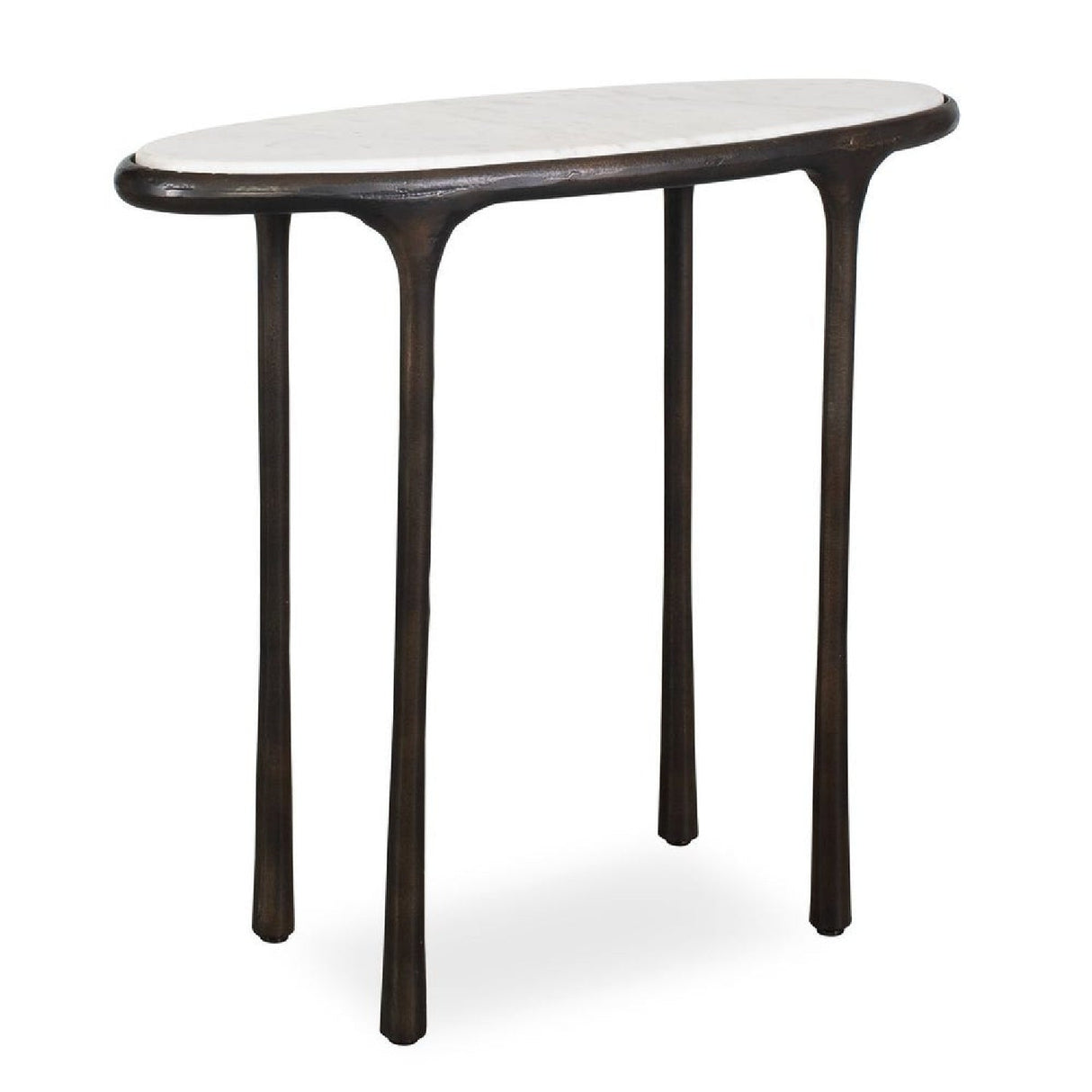 White Marble Oval Accent Table by Uttermost Ata, alternate view 3