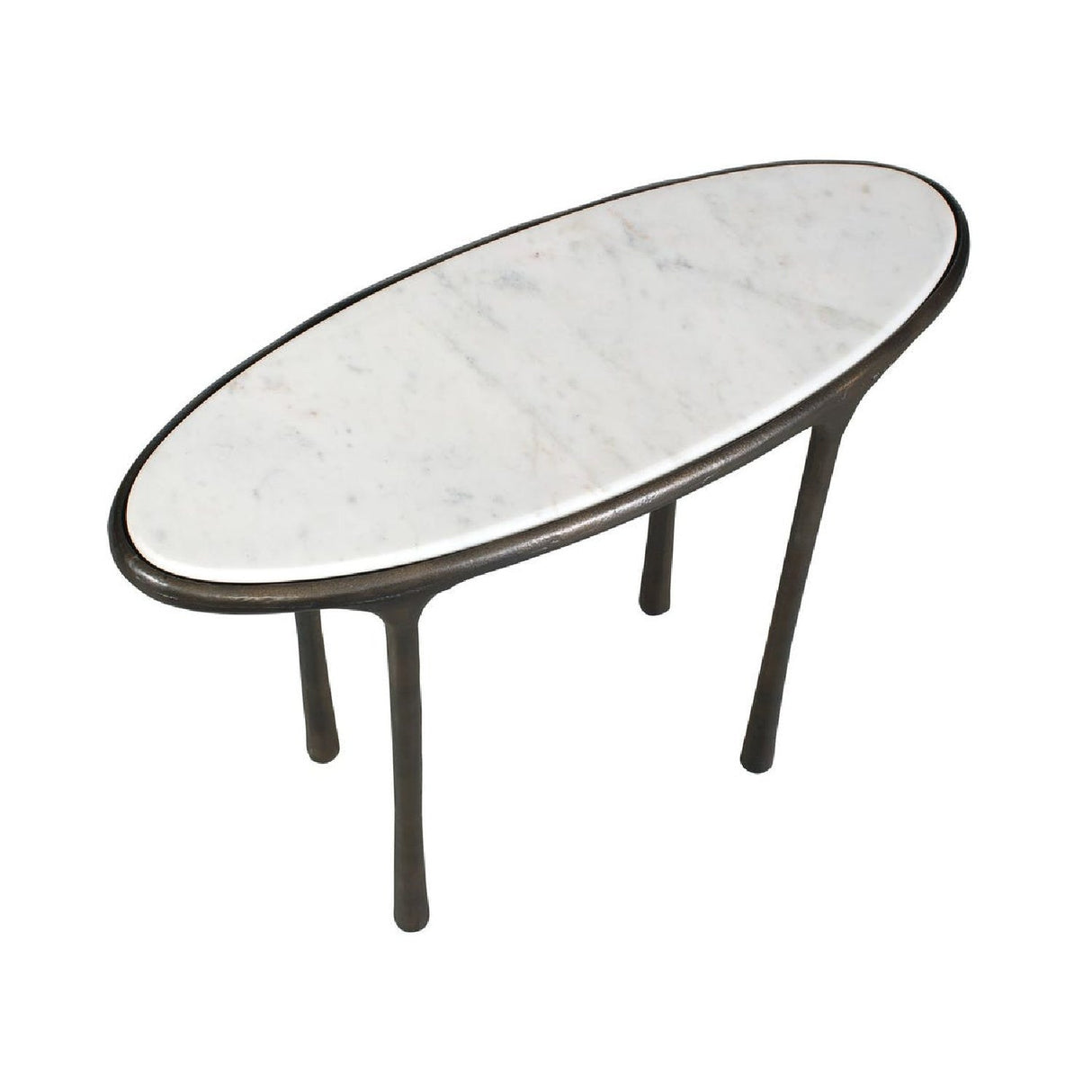 White Marble Oval Accent Table by Uttermost Ata, alternate view 4
