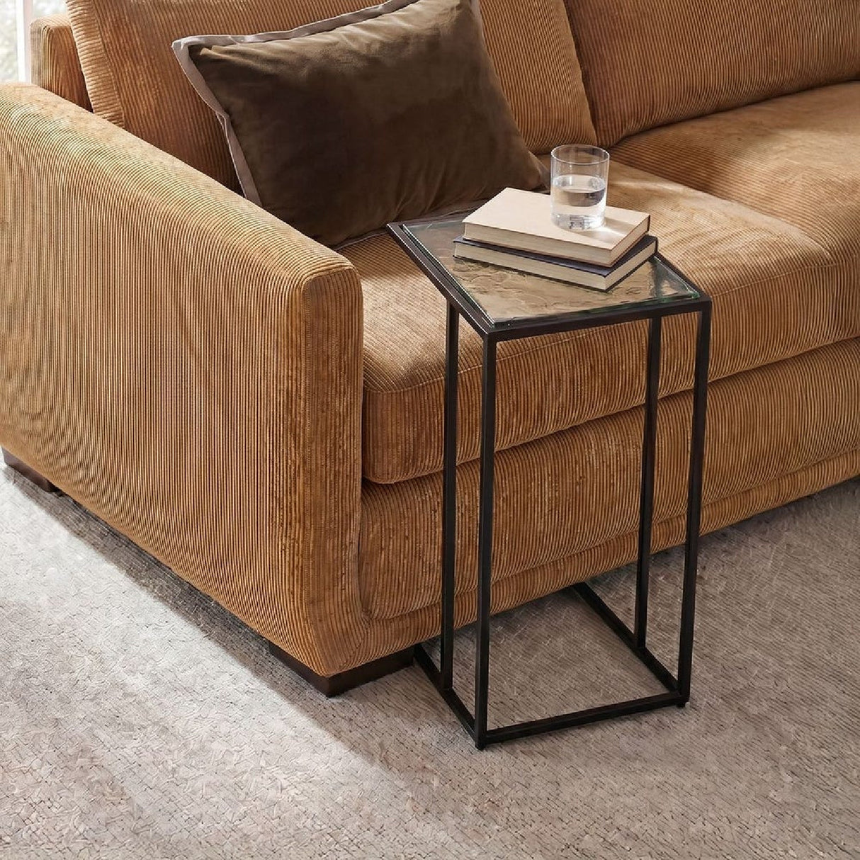 Cast Glass C-Shaped End Table by Uttermost Mateo, alternate view 2