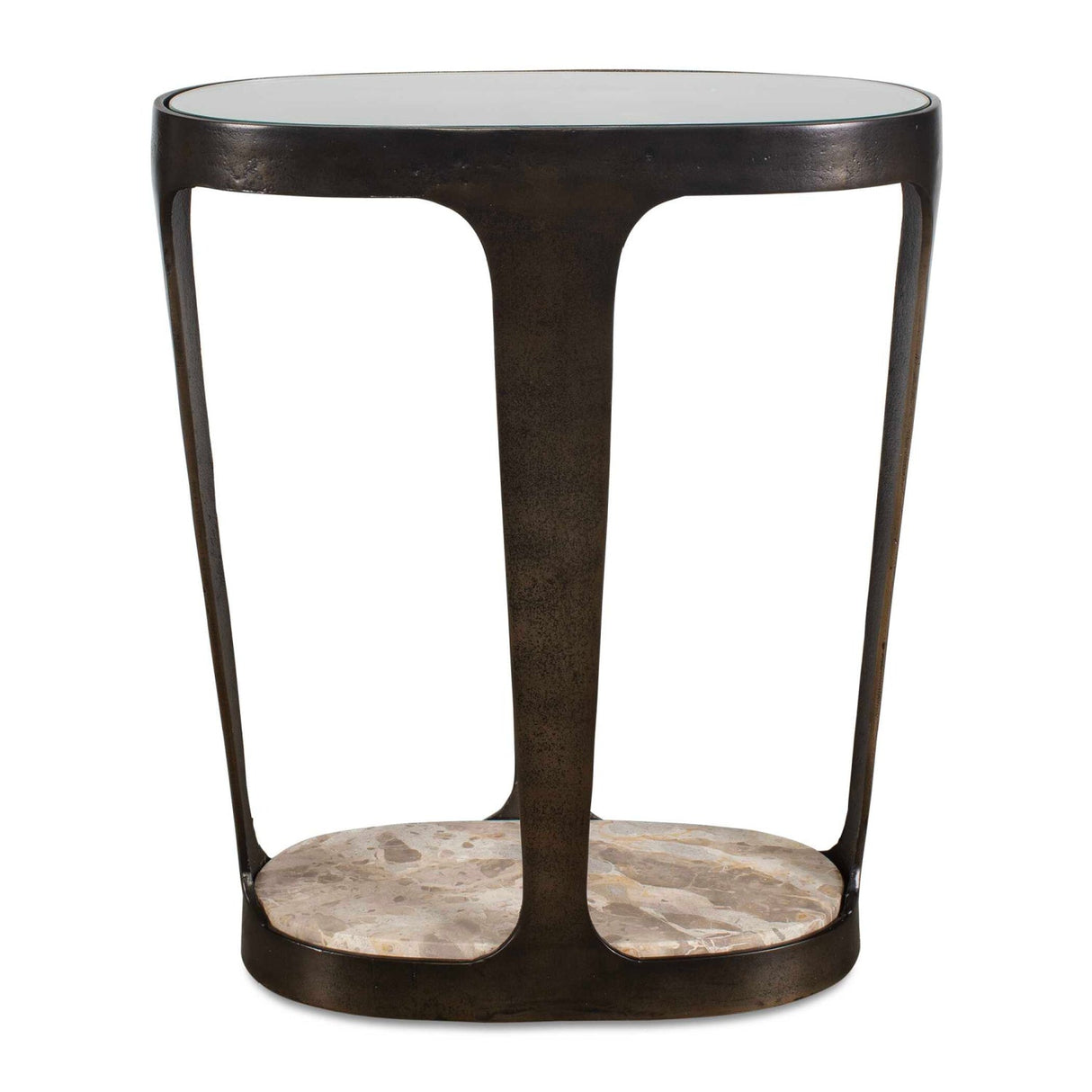 Bronze Framed Glass Accent Table by Uttermost Coronado
