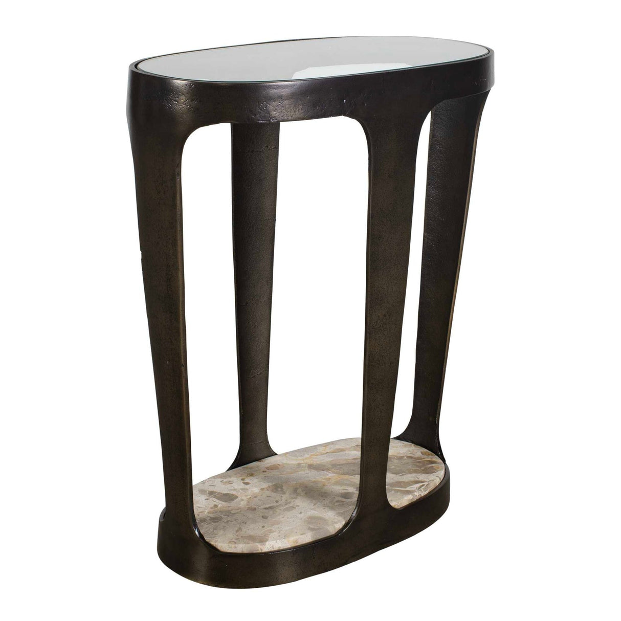 Bronze Framed Glass Accent Table by Uttermost Coronado, alternate view 3