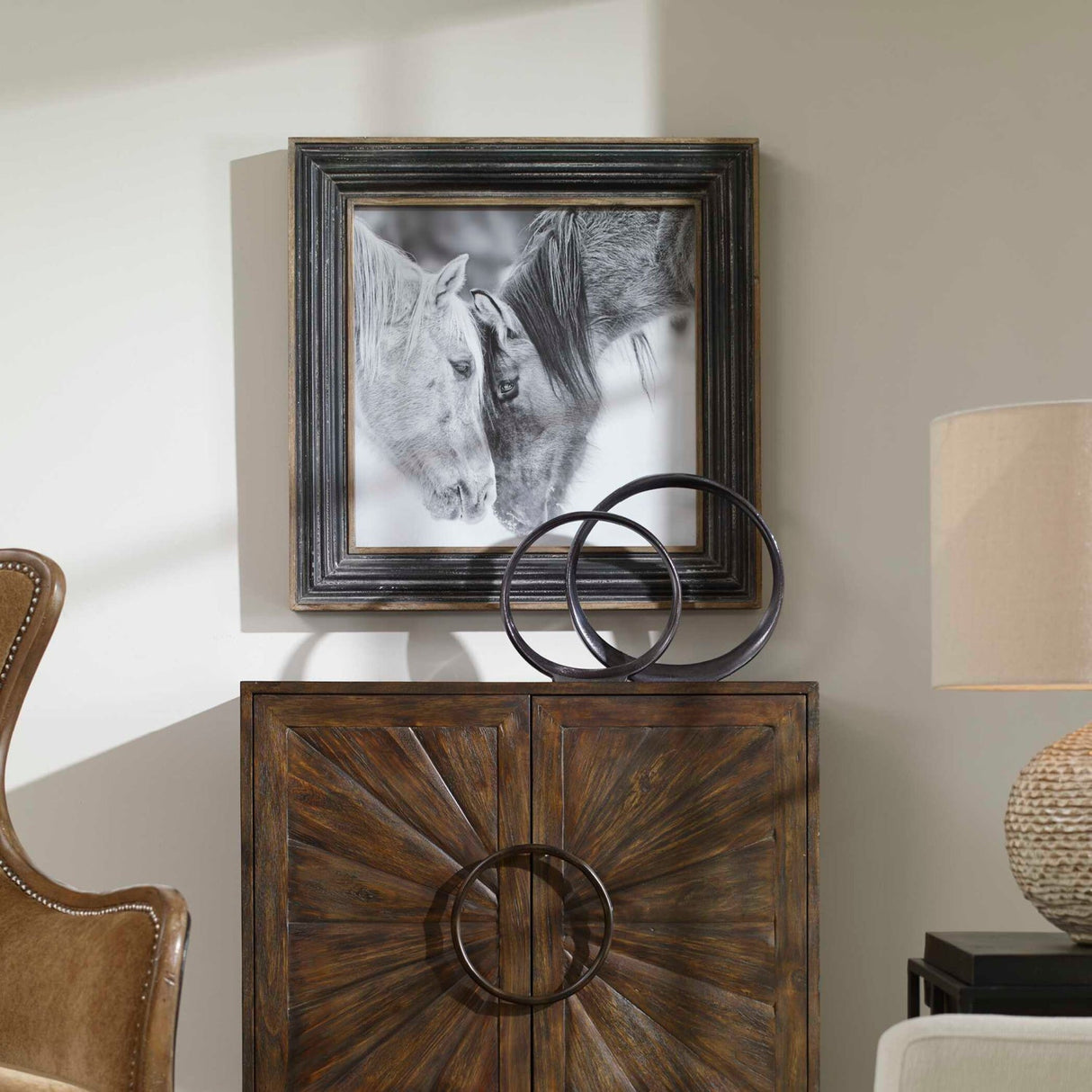 Modern European furniture - Black & White Horses Art Print - www.oroa.com