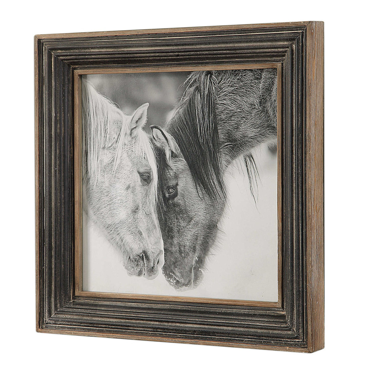 Modern European furniture - Black & White Horses Art Print - www.oroa.com
