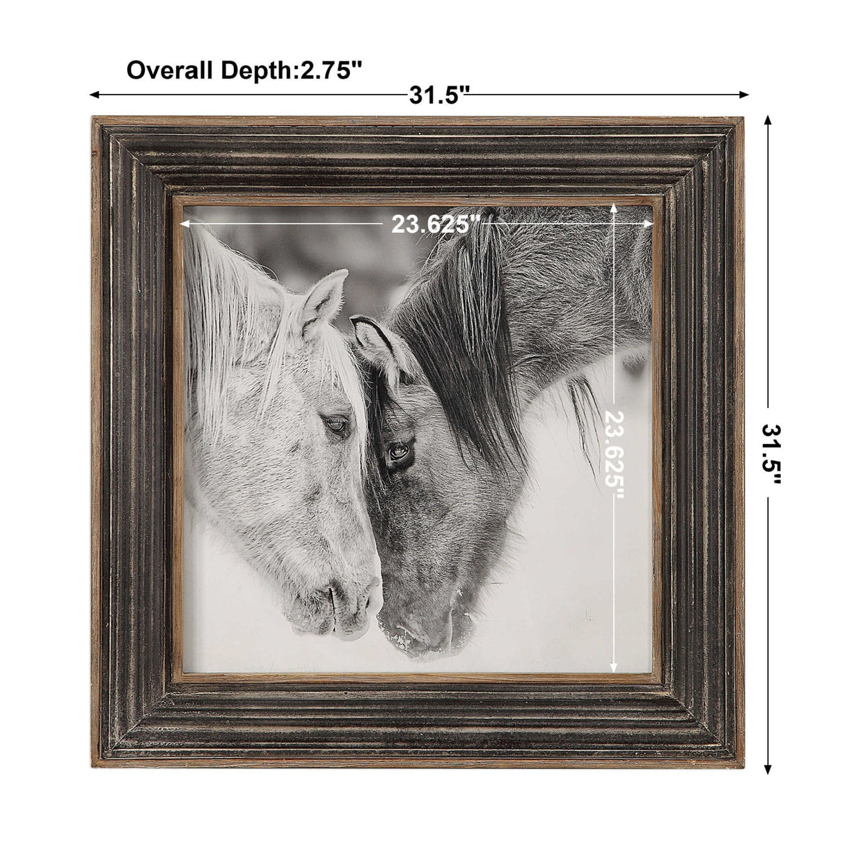 Modern European furniture - Black & White Horses Art Print - www.oroa.com