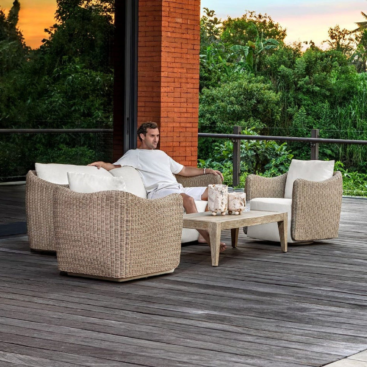 Modern European furniture - Solid Mahogany Indoor/Outdoor Coffee Table - www.oroa.com