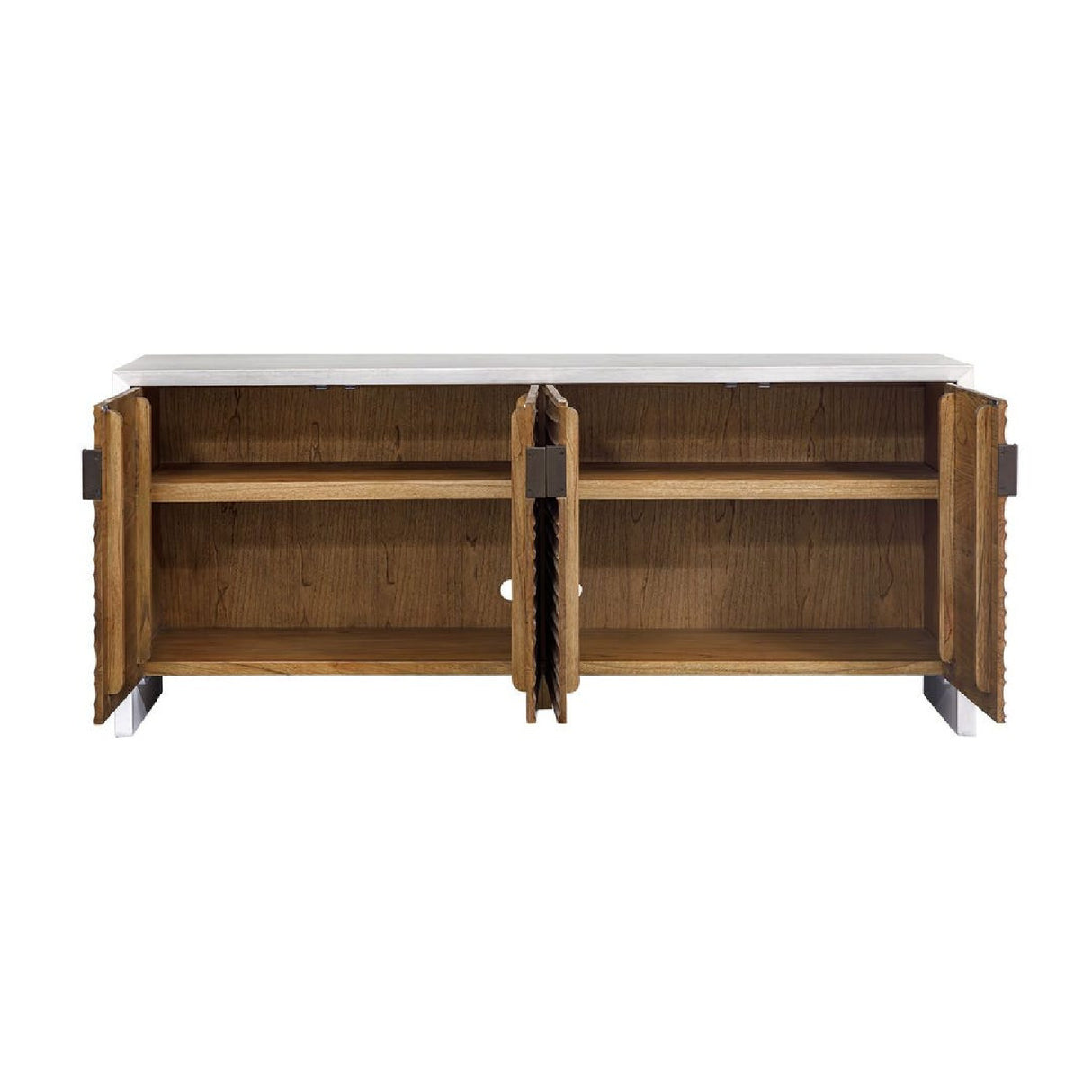 Carved Mindi Wood 4-Door Cabinet | Oroa.com