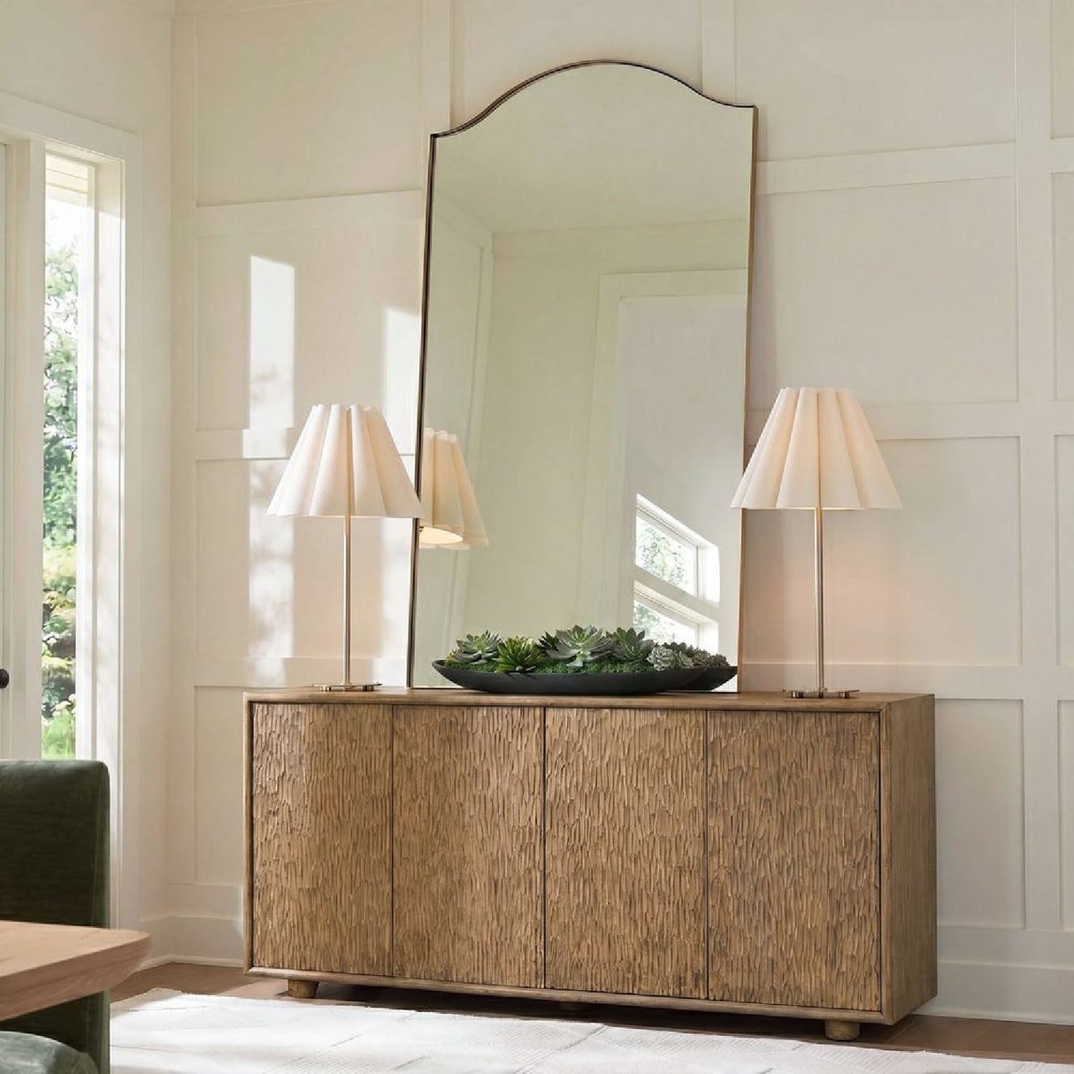 Natural Mindi Wood 4-Door Cabinet by Uttermost Stevenson, alternate view 2