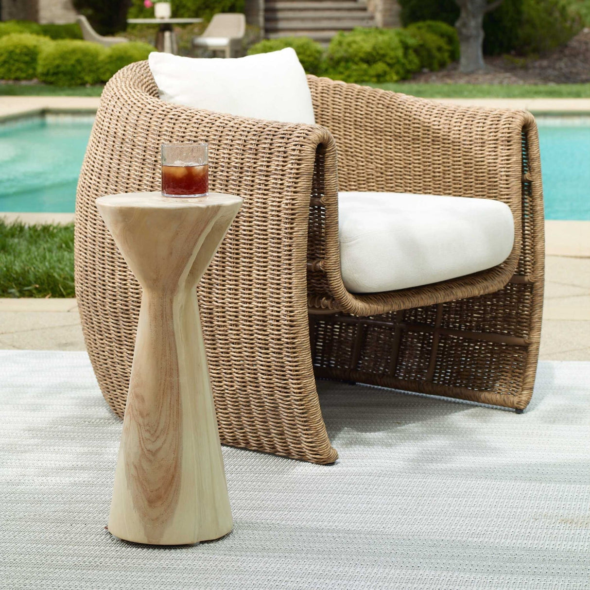 Hourglass Teak Indoor/Outdoor Drink Table by Uttermost Coastwood, alternate view 2