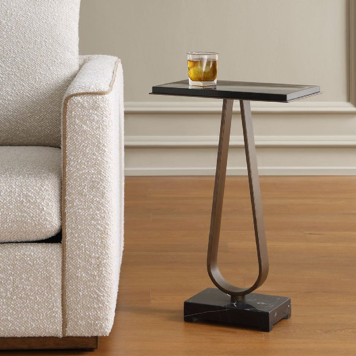 Black Marble Side Table by Uttermost Galloway, alternate view 2