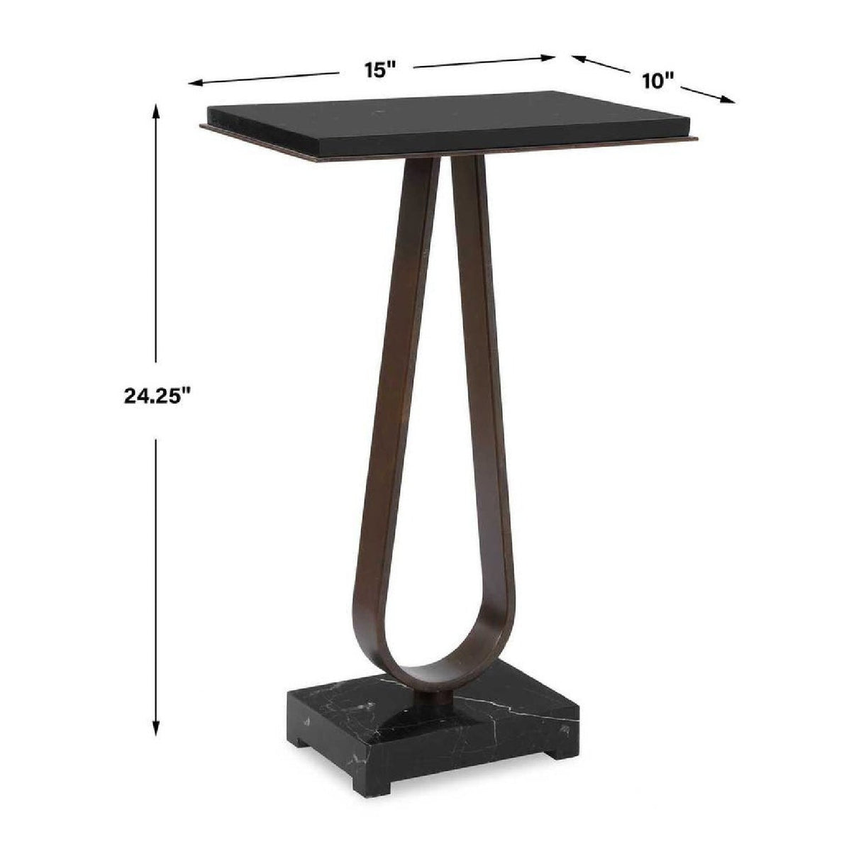 Black Marble Side Table by Uttermost Galloway, alternate view 5