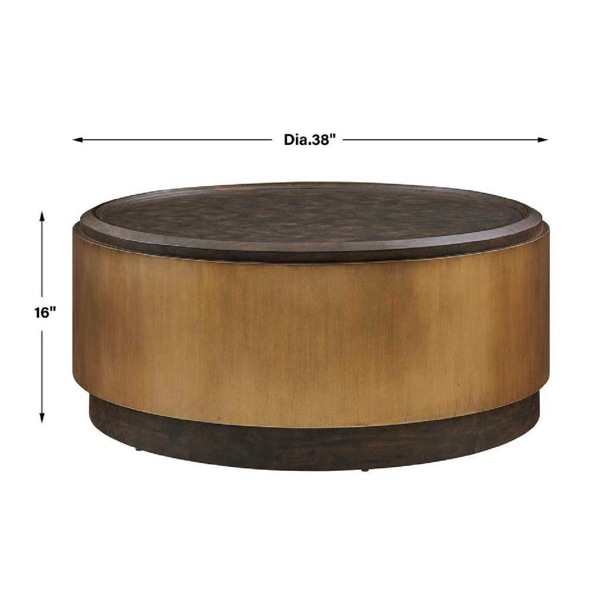 Mappa Burl Round Coffee Table by Uttermost Parrish, alternate view 3