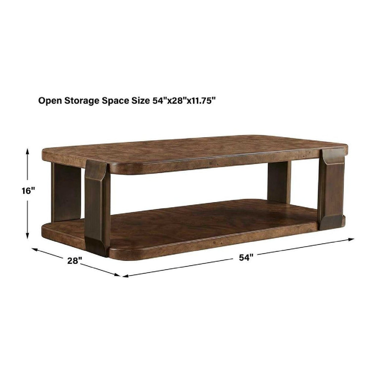 Mappa Burl Rectangular Coffee Table by Uttermost Vance, alternate view 4
