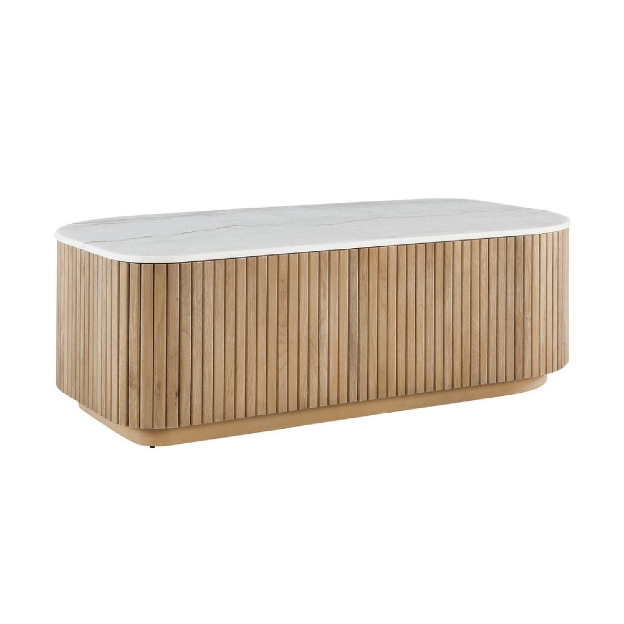 Reeded Base Marble Coffee Table by Uttermost Arik, alternate view 3