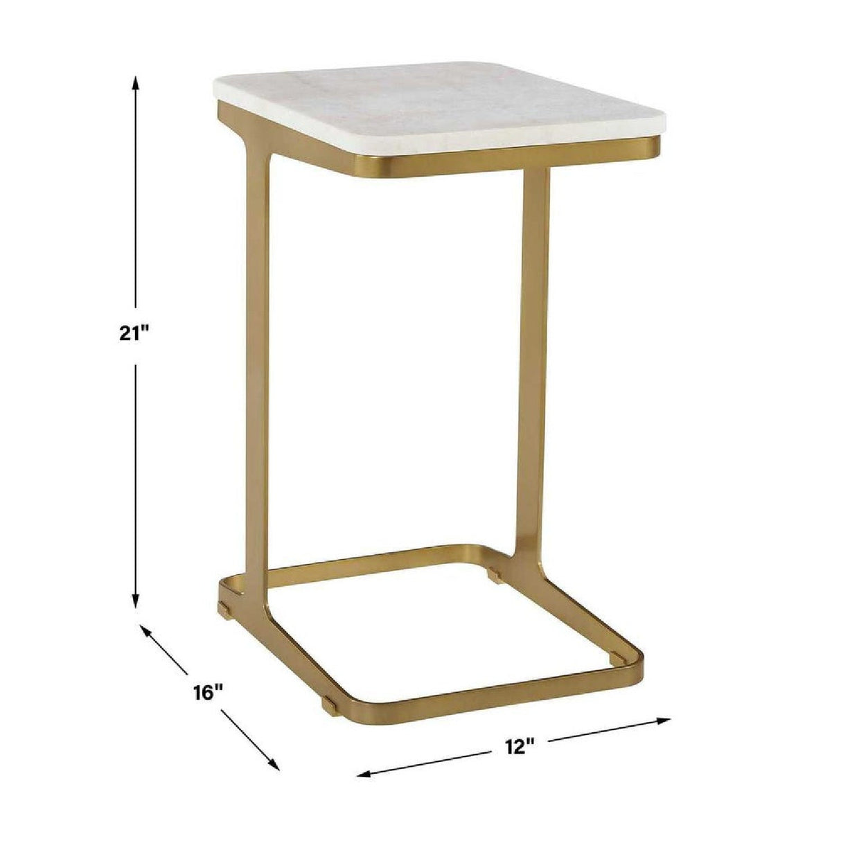 White Marble End Table by Uttermost Tylan, alternate view 3