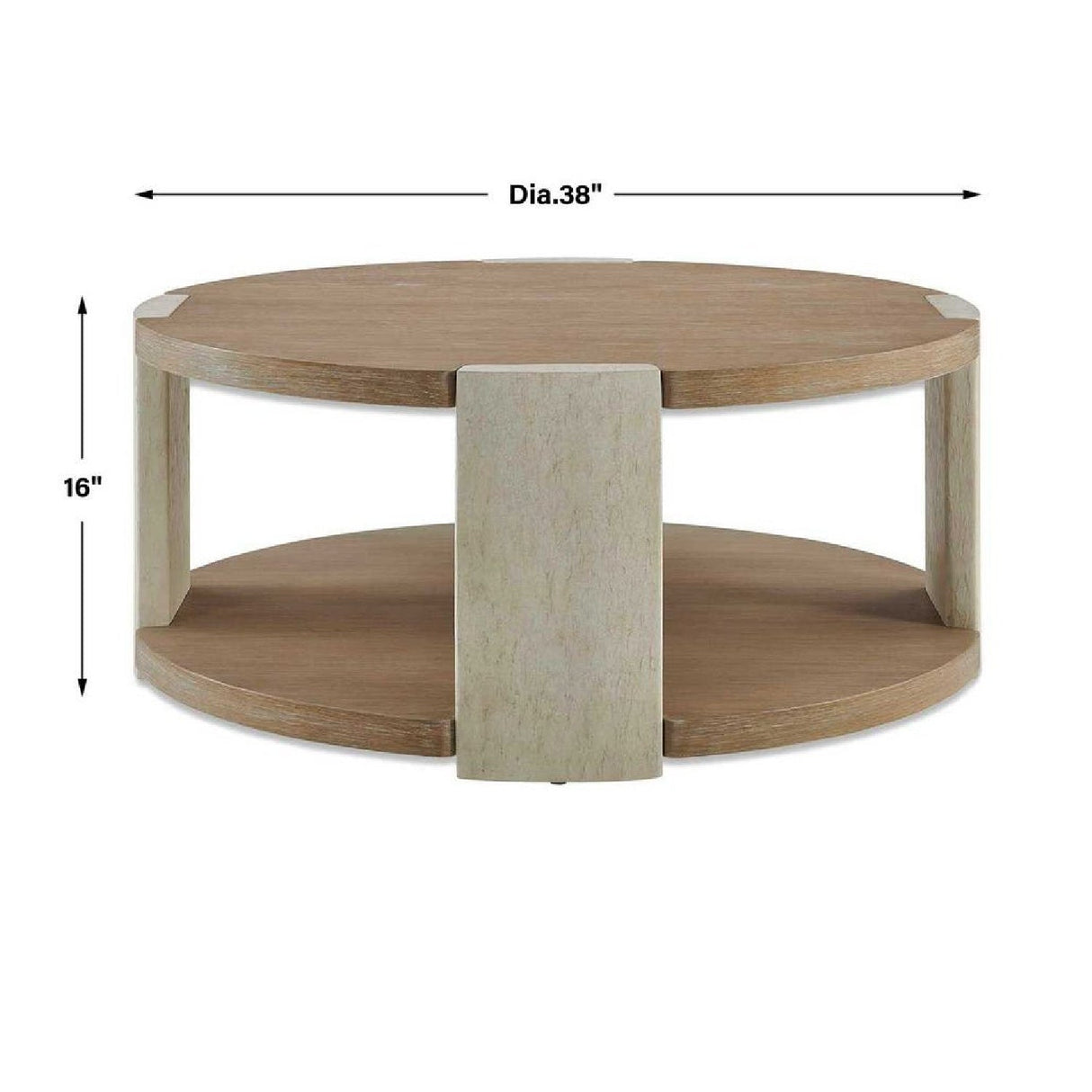 Oak Round Coffee Table by Uttermost Maulet, alternate view 3
