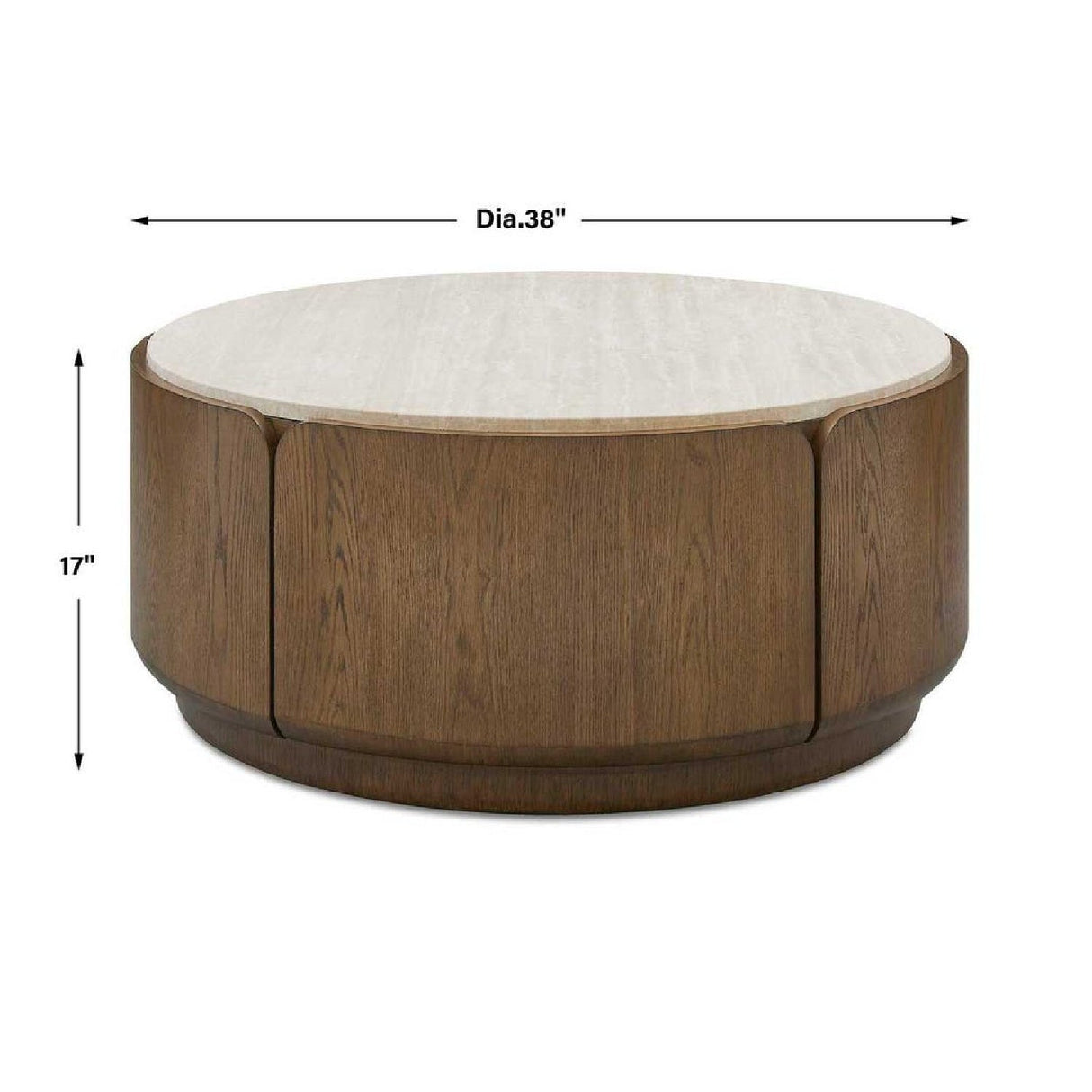 Travertine Round Coffee Table by Uttermost Tindall, alternate view 3