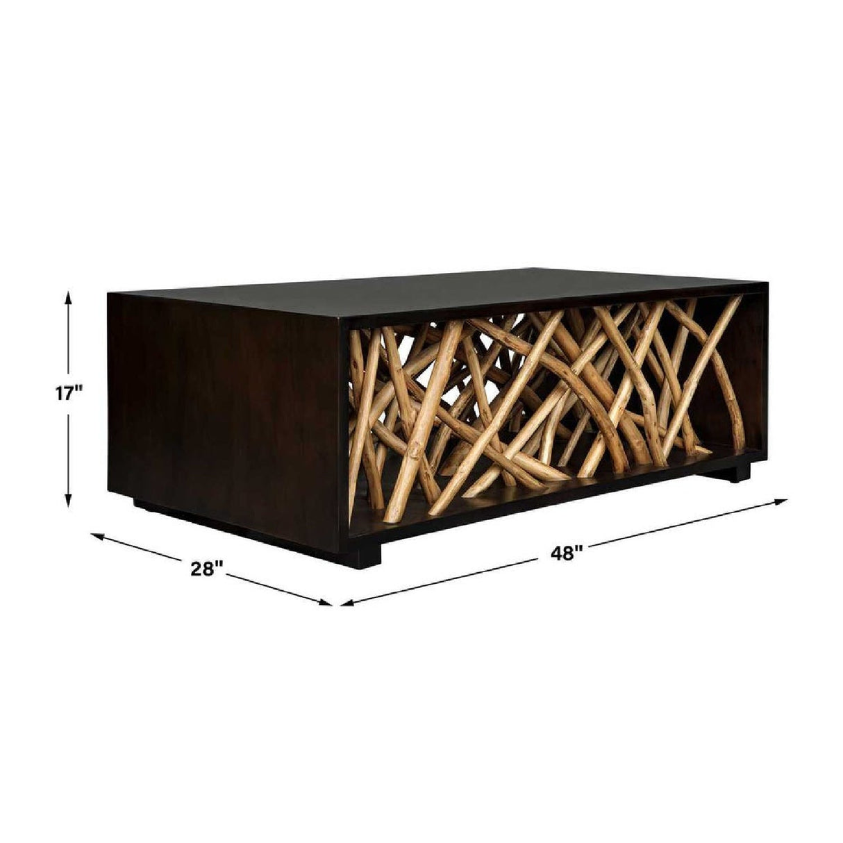 Teak Branches Coffee Table by Uttermost Maze, alternate view 4