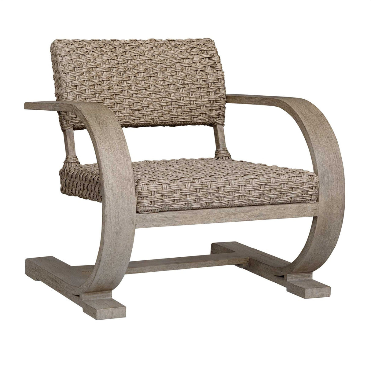 Modern European furniture - Curved Mahogany Outdoor Lounge Chair - www.oroa.com