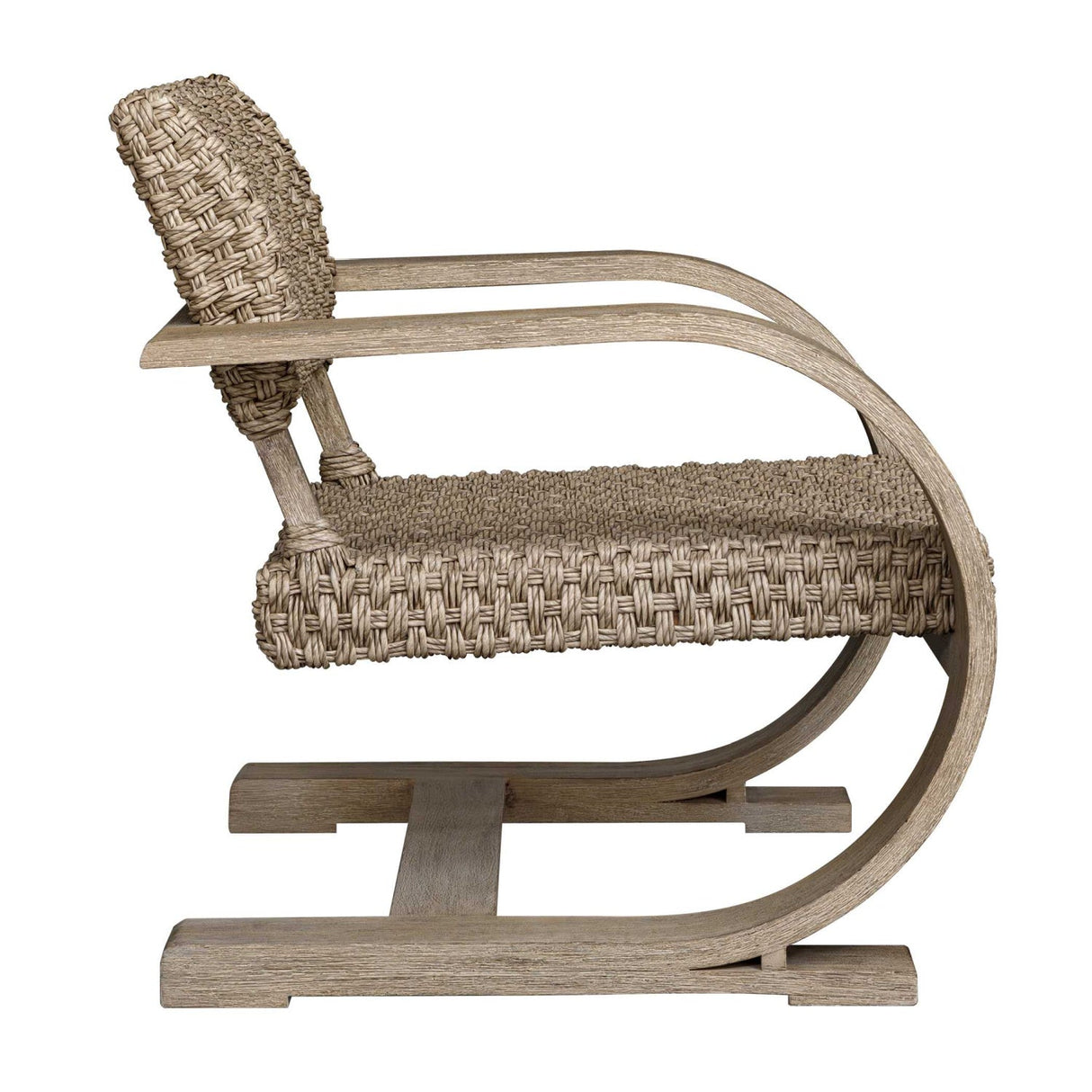Modern European furniture - Curved Mahogany Outdoor Lounge Chair - www.oroa.com