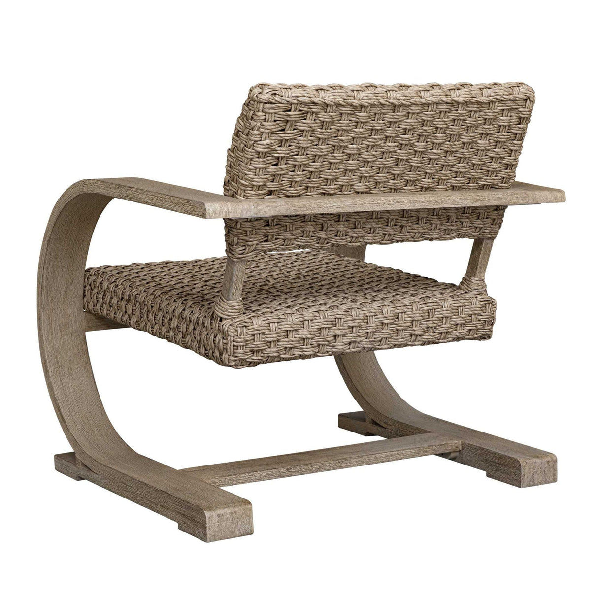 Modern European furniture - Curved Mahogany Outdoor Lounge Chair - www.oroa.com