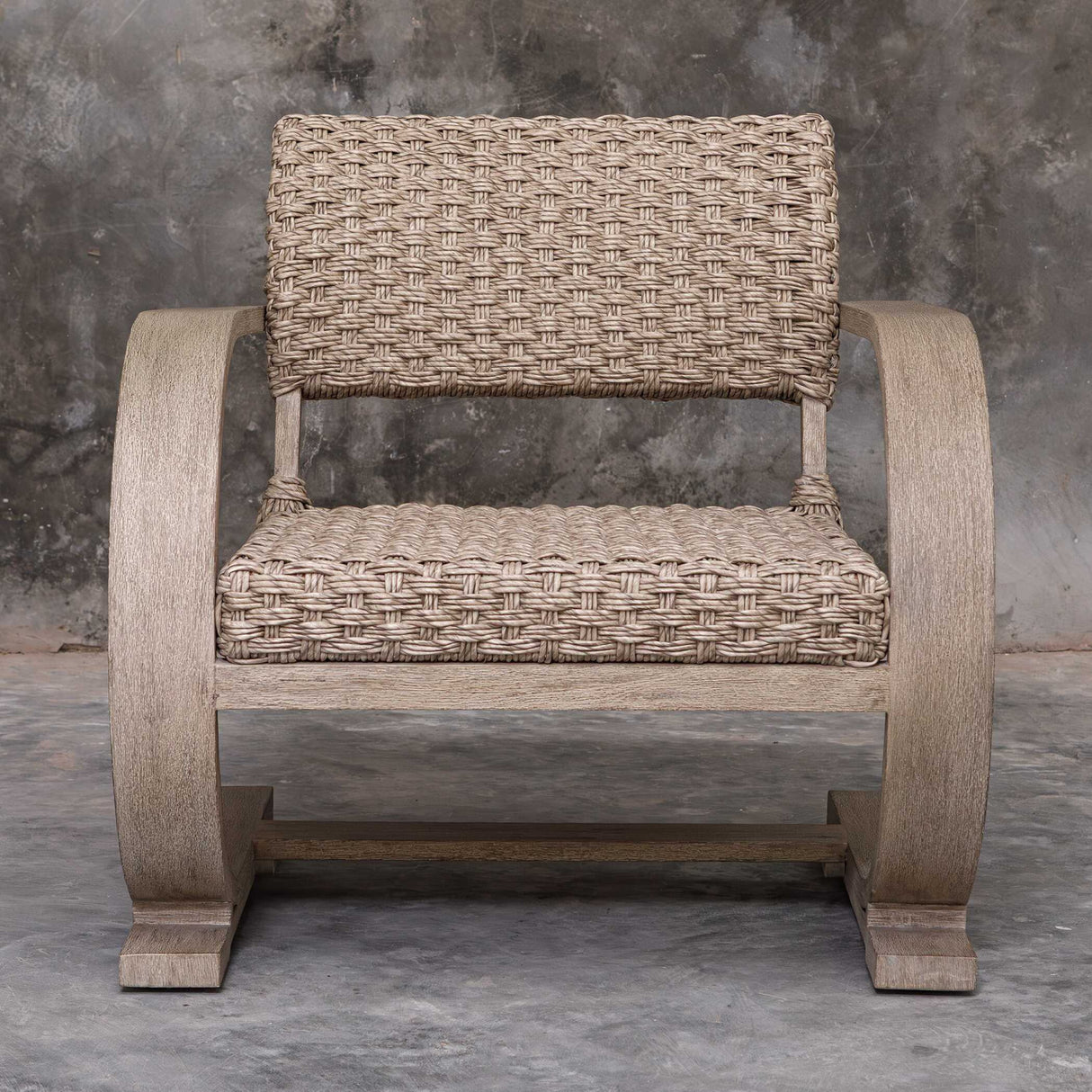 Modern European furniture - Curved Mahogany Outdoor Lounge Chair - www.oroa.com