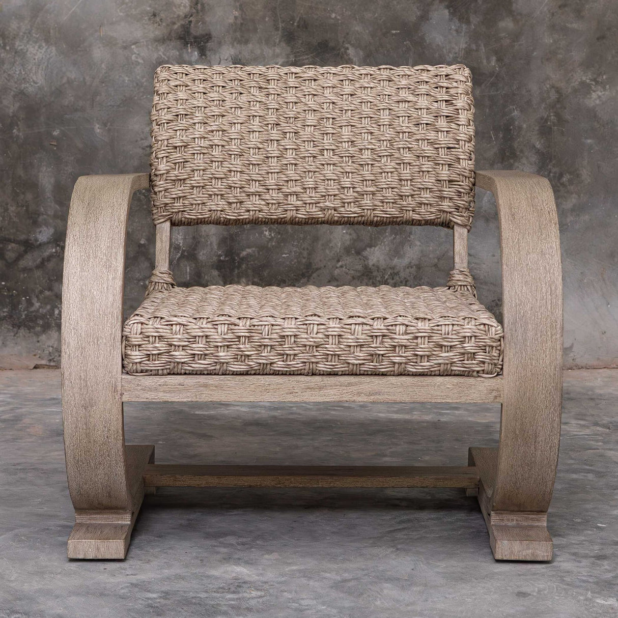 Modern European furniture - Curved Mahogany Outdoor Lounge Chair - www.oroa.com