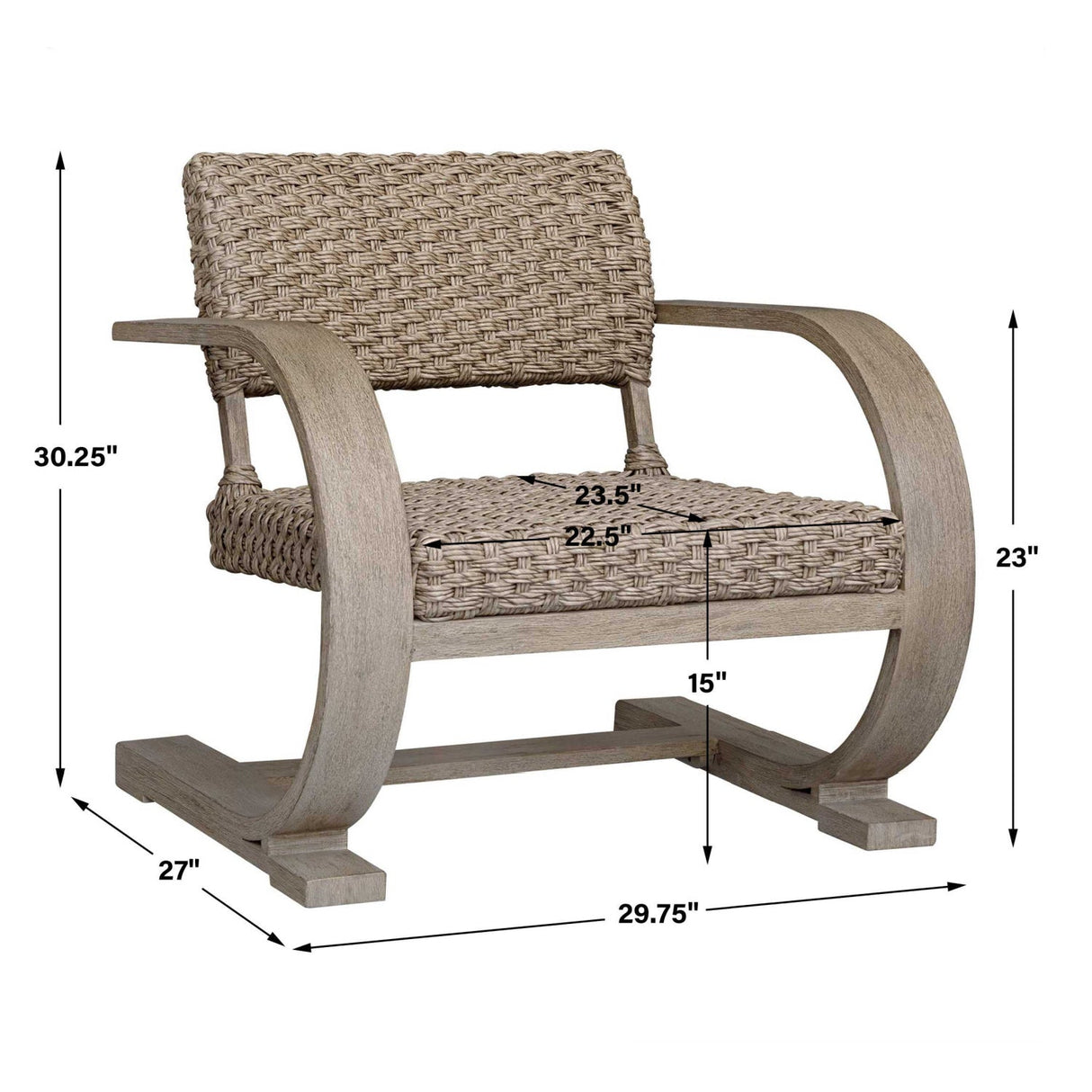 Modern European furniture - Curved Mahogany Outdoor Lounge Chair - www.oroa.com