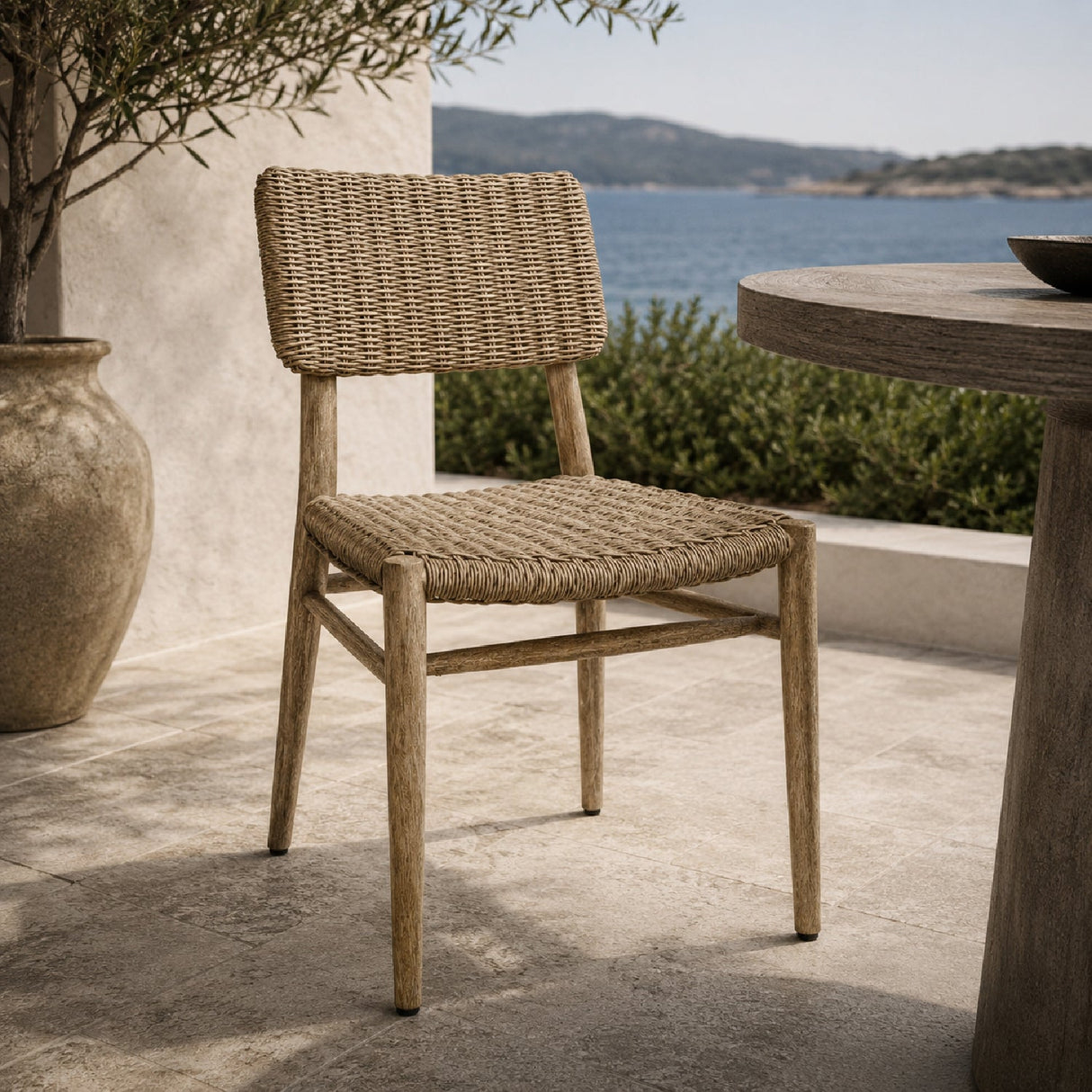 Modern European furniture - Woven Wicker Outdoor Dining Chair - www.oroa.com