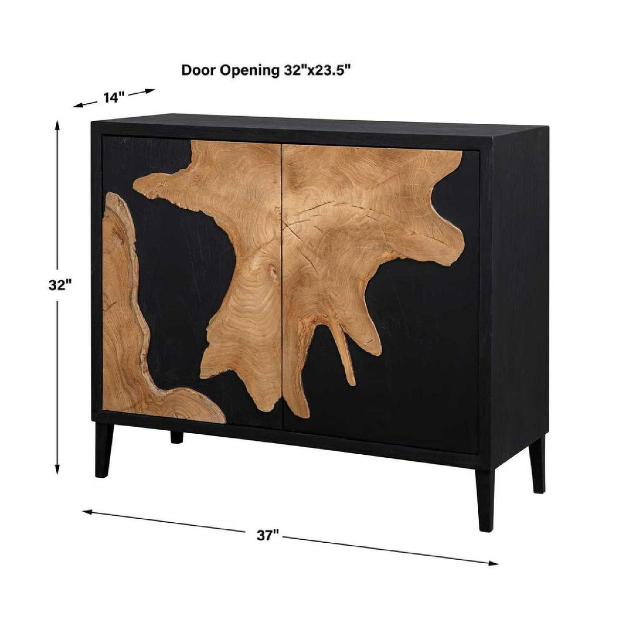 Black Wooden 2-Door Cabinet by Uttermost Andrei, alternate view 9