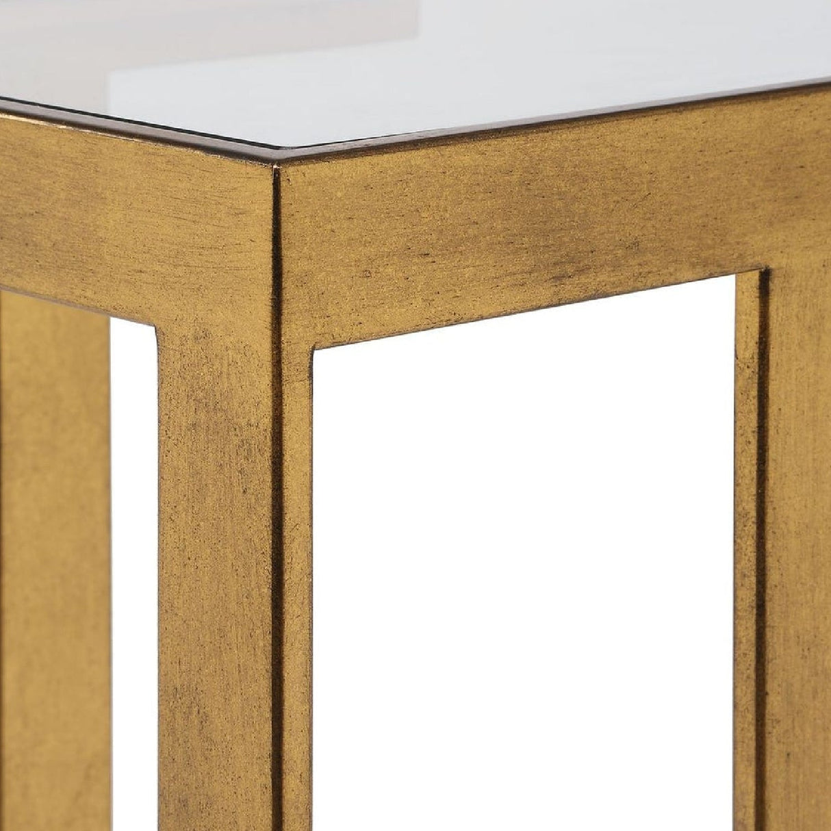 Gold Framed Glass Console Table by Uttermost Kendrick, alternate view 6