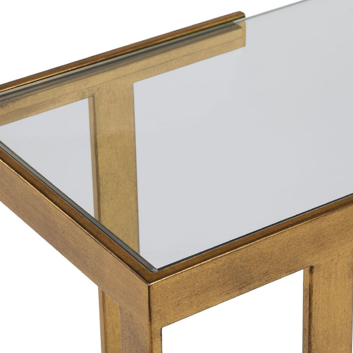Gold Framed Glass Console Table by Uttermost Kendrick, alternate view 7