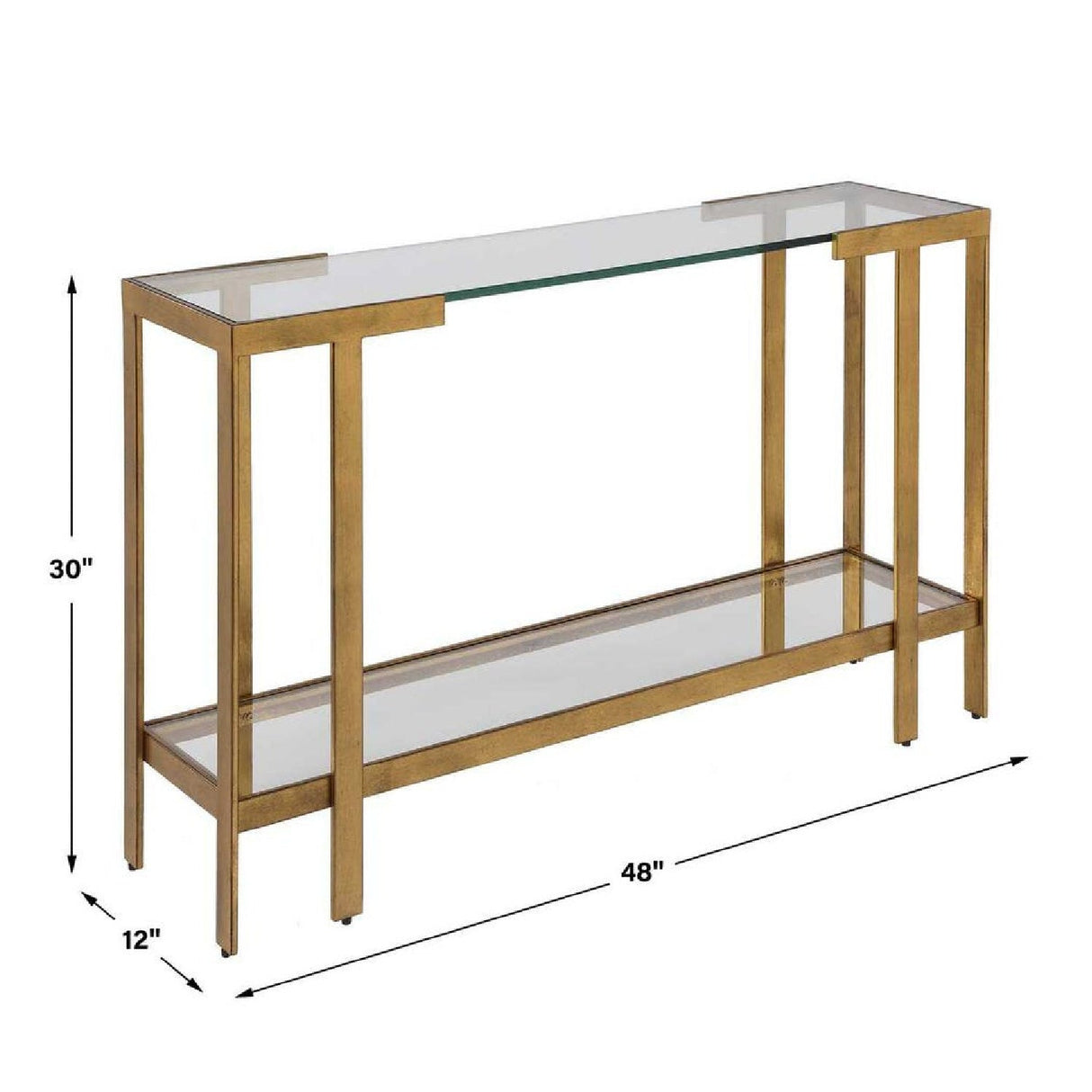 Gold Framed Glass Console Table by Uttermost Kendrick, alternate view 5