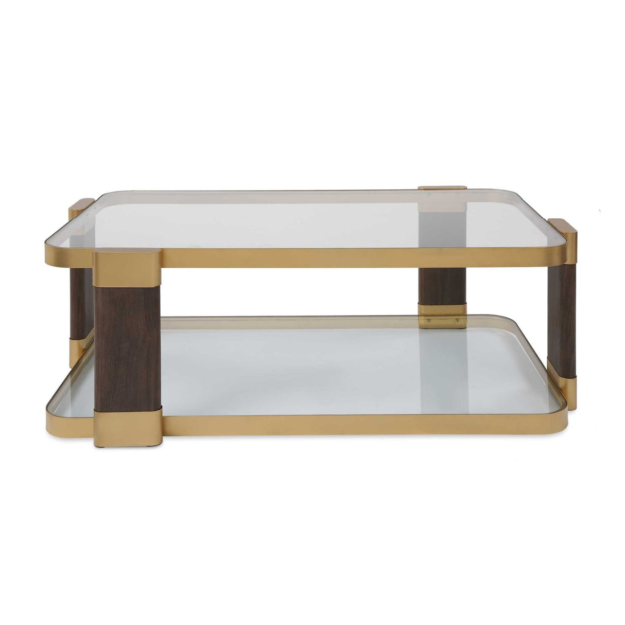 Modern European furniture - Gold Framed Rectangular Coffee Table - www.oroa.com