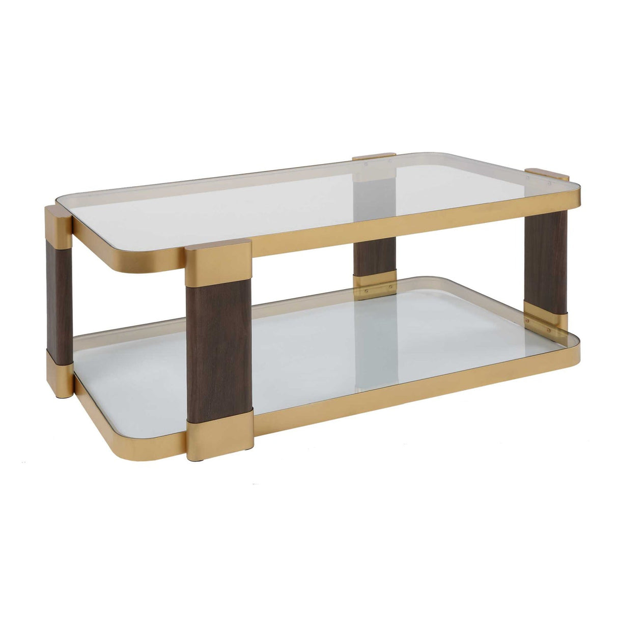 Modern European furniture - Gold Framed Rectangular Coffee Table - www.oroa.com