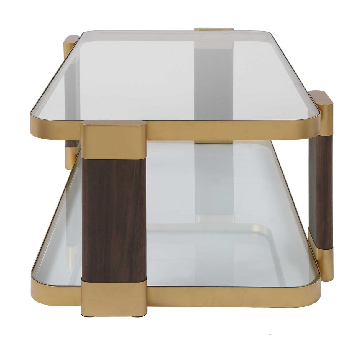 Modern European furniture - Gold Framed Rectangular Coffee Table - www.oroa.com
