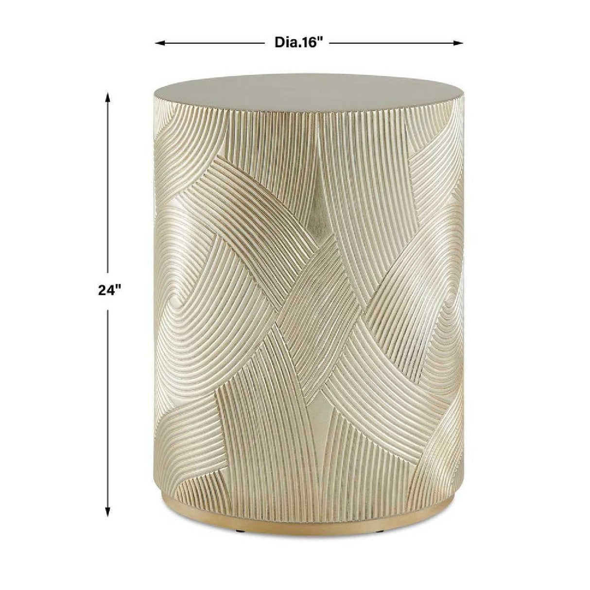 Gold Leaf Cylindrical Accent Table by Uttermost Cassandra, alternate view 3