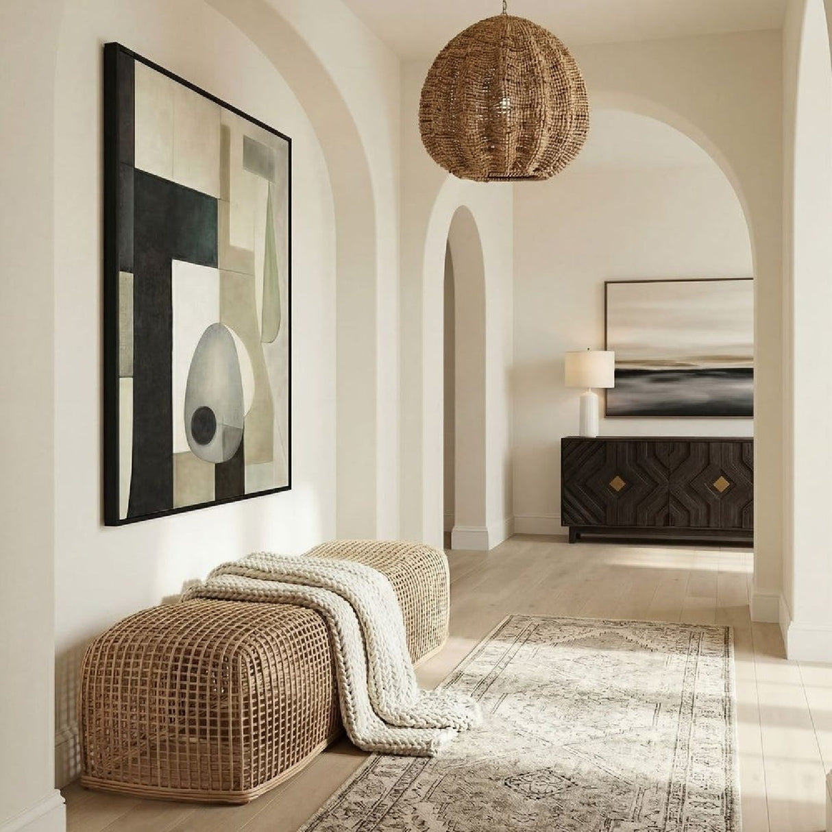 Natural Rattan Bench by Uttermost Tino, alternate view 2