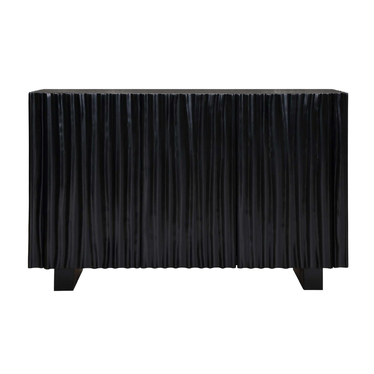 Modern European furniture - Black Carved Wooden 3-Door Cabinet - www.oroa.com
