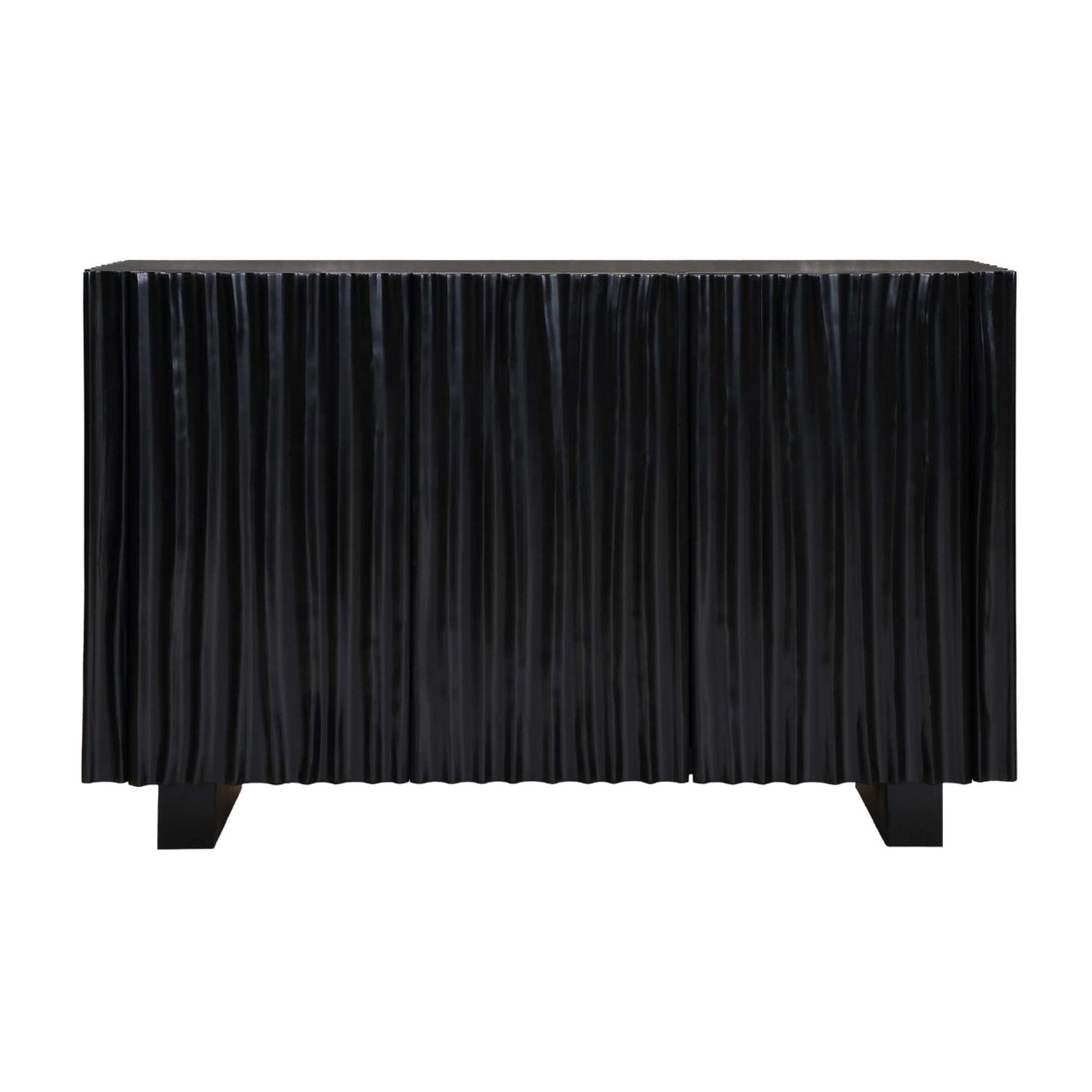 Black Carved Wooden 3-Door Cabinet by Uttermost Mercado