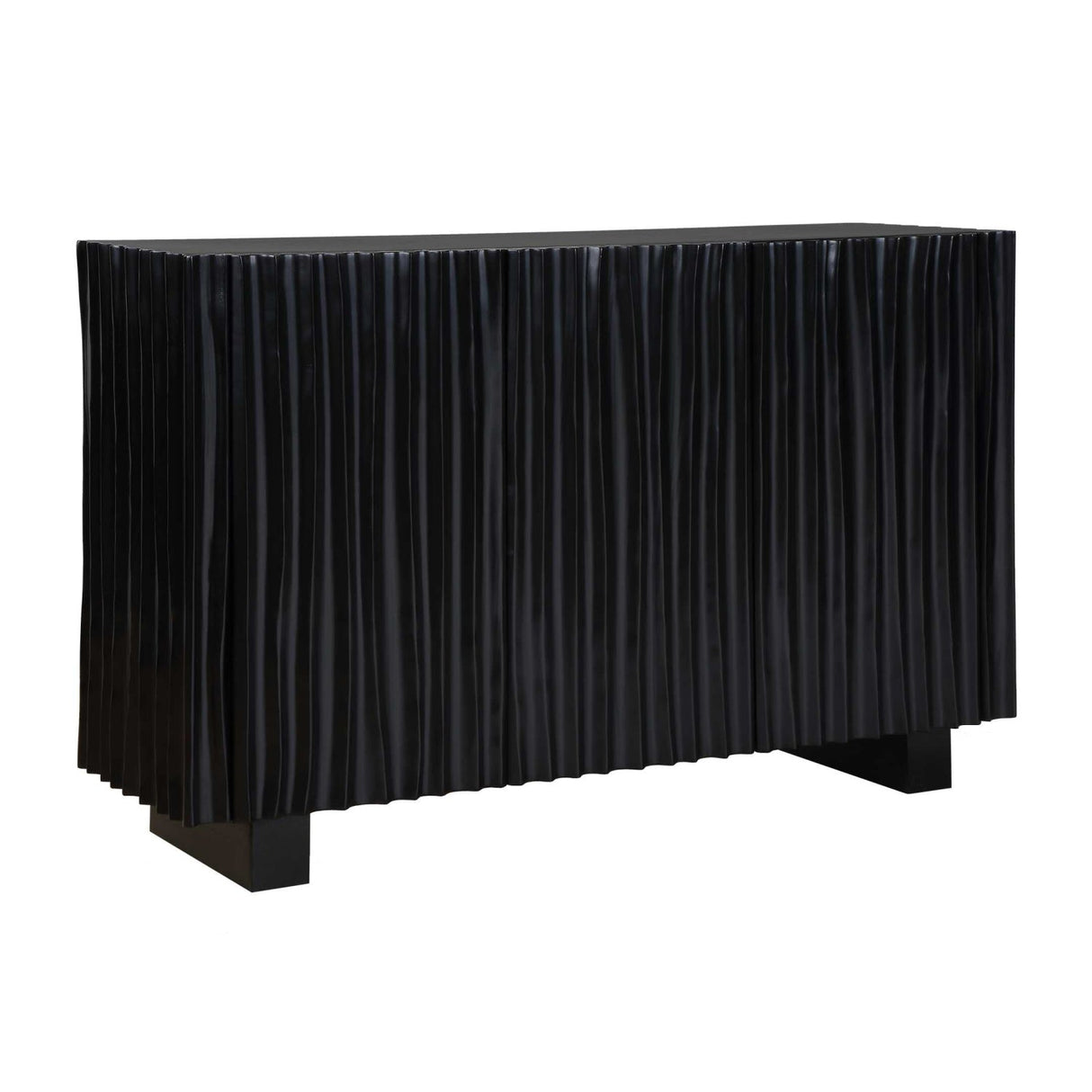 Black Carved Wooden 3-Door Cabinet by Uttermost Mercado, alternate view 3