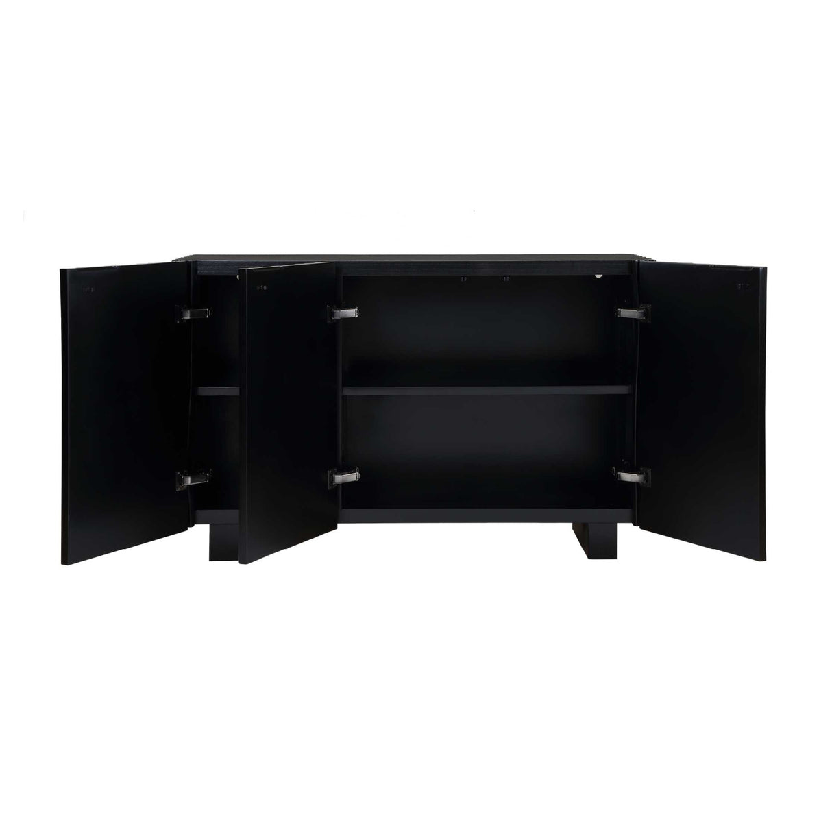 Black Carved Wooden 3-Door Cabinet | Oroa.com