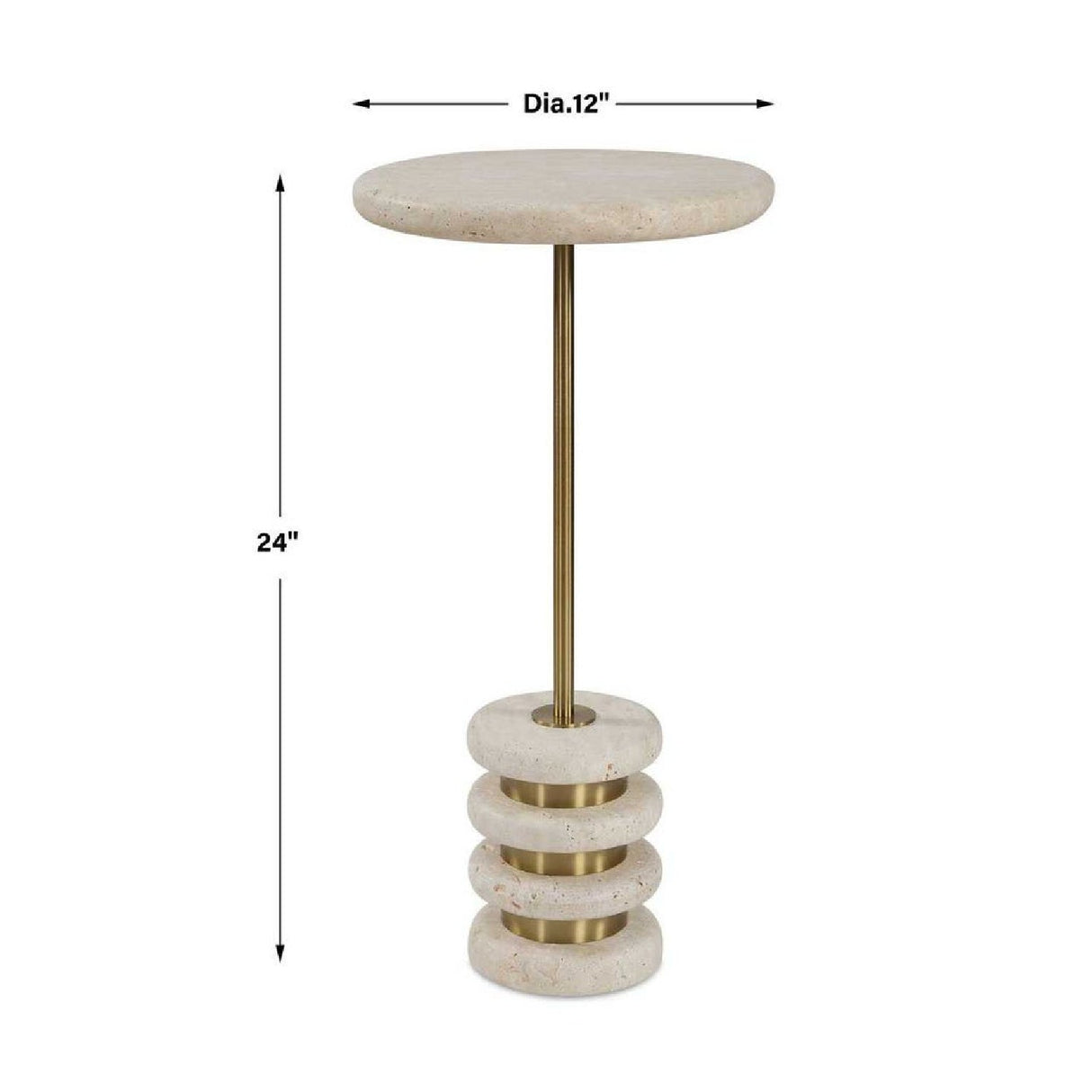 Natural Travertine Side Table by Uttermost Adames, alternate view 3