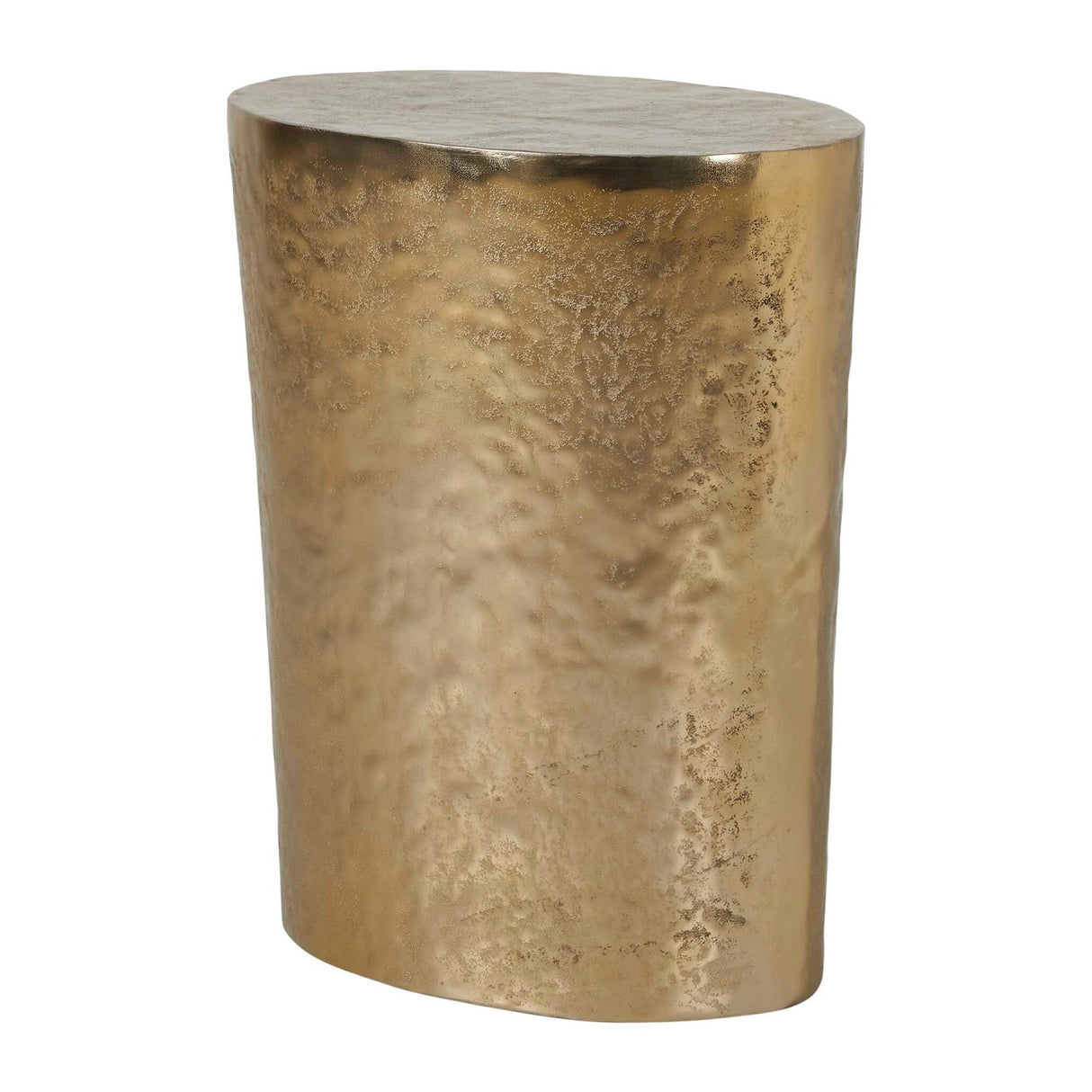 Modern European furniture - Hammered Antique Brass Side Table - www.oroa.com