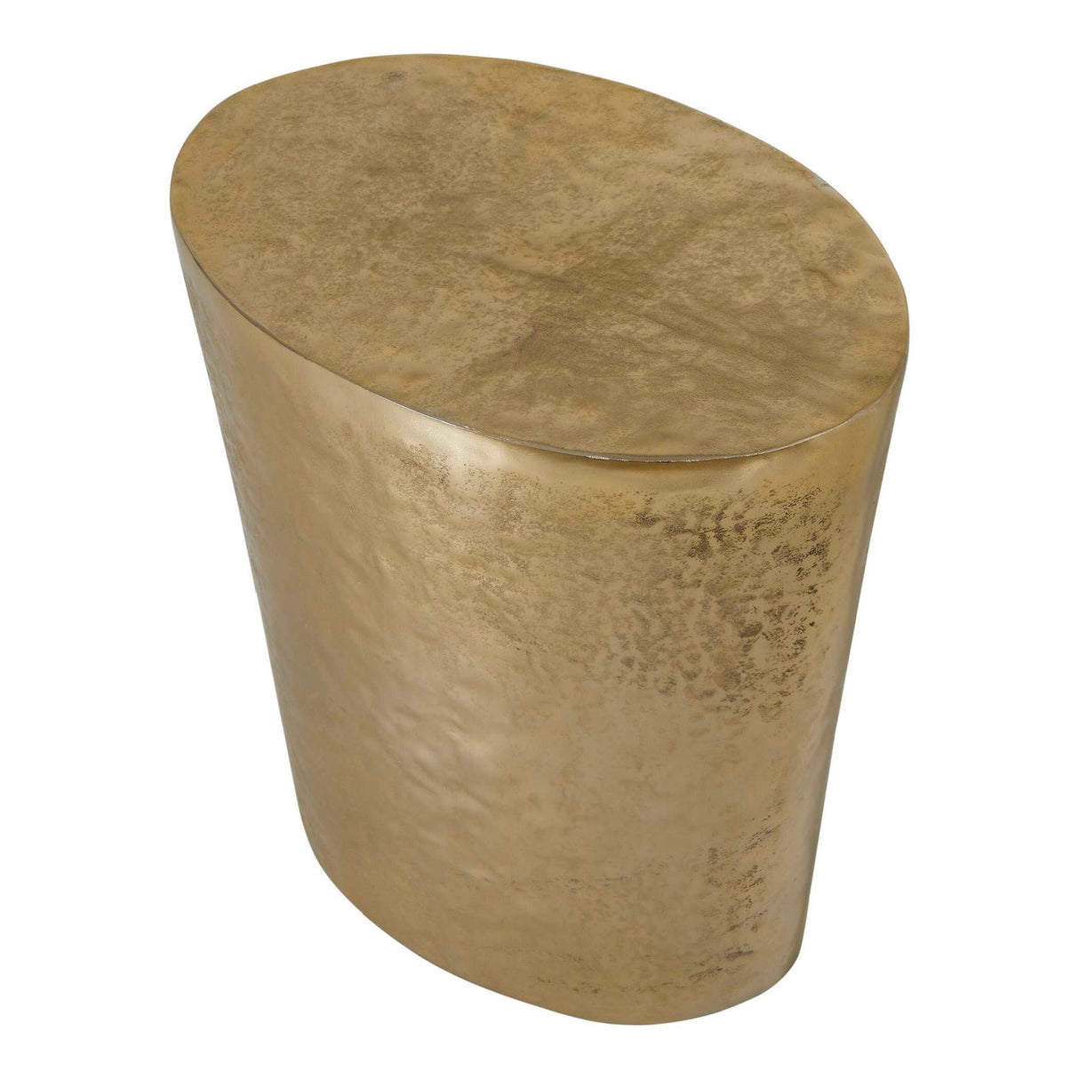 Modern European furniture - Hammered Antique Brass Side Table - www.oroa.com
