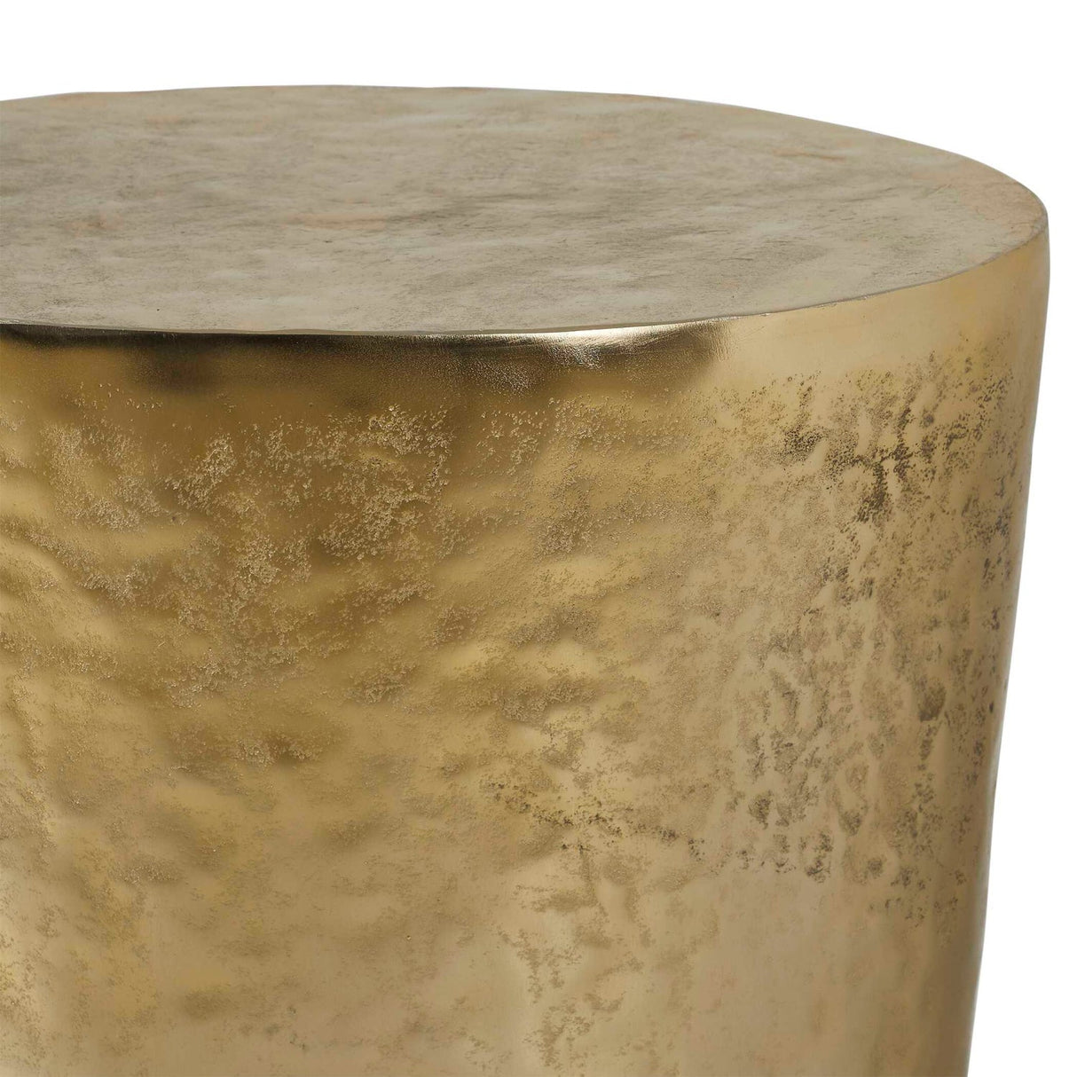 Modern European furniture - Hammered Antique Brass Side Table - www.oroa.com