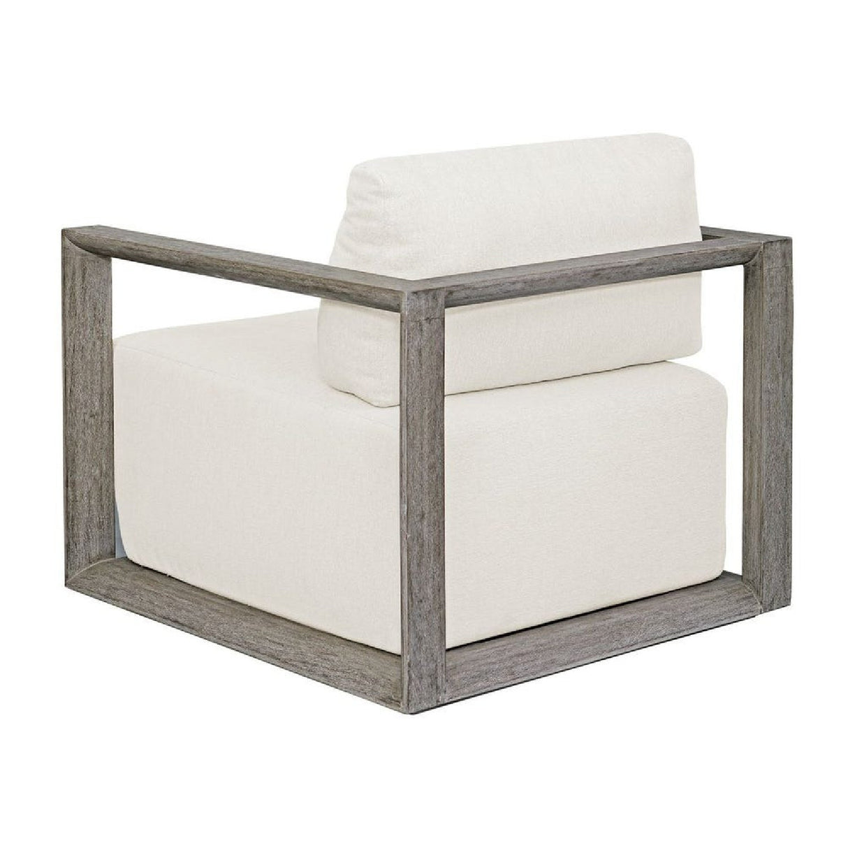 Modern European furniture - White Cushioned Outdoor Lounge Chair - www.oroa.com