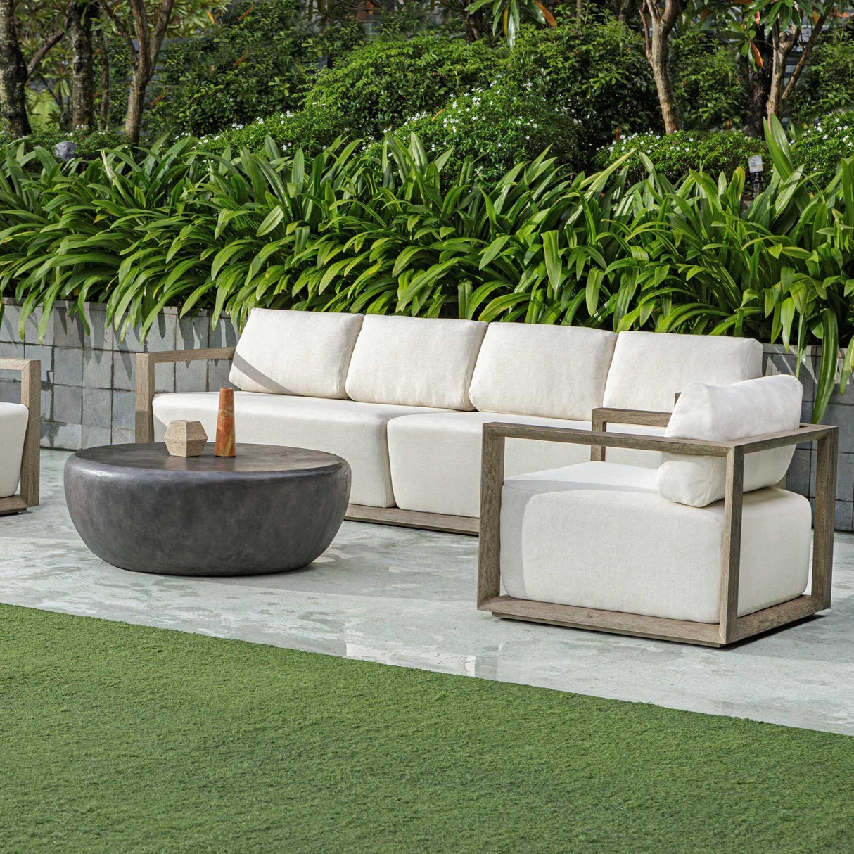 Gray Mahogany Outdoor 4-Seater Sofa by Uttermost Remsen, alternate view 11