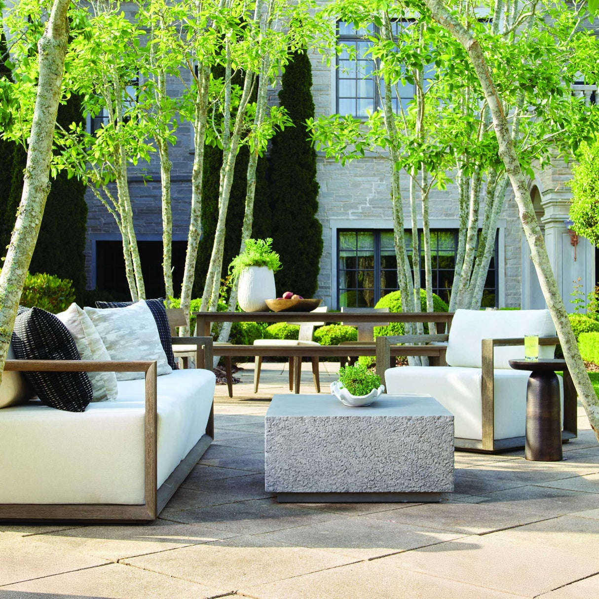 Gray Mahogany Outdoor 4-Seater Sofa by Uttermost Remsen, alternate view 13